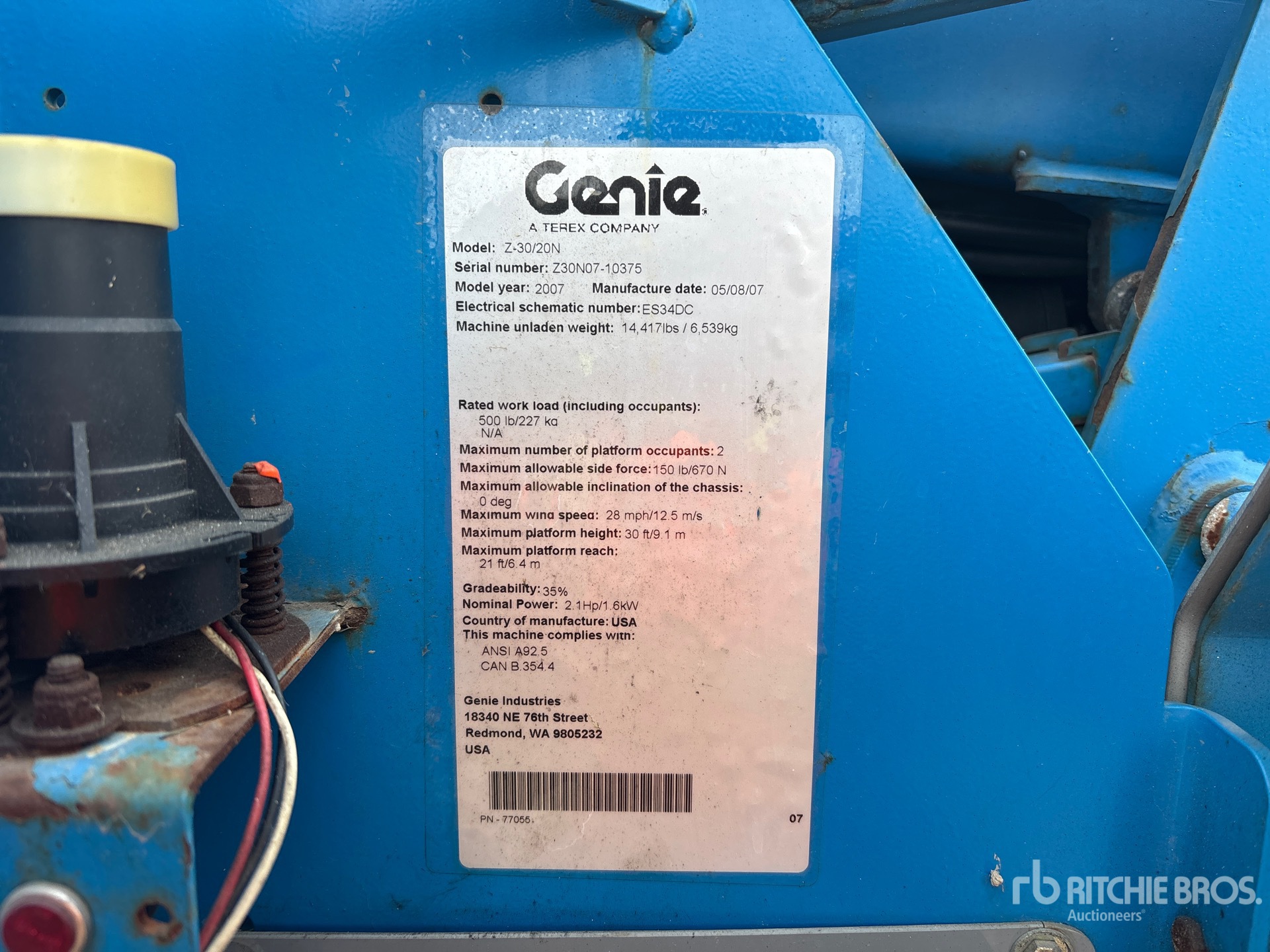 General Appearance with Numéro de série/Numéro d'identification du véhicule automobile