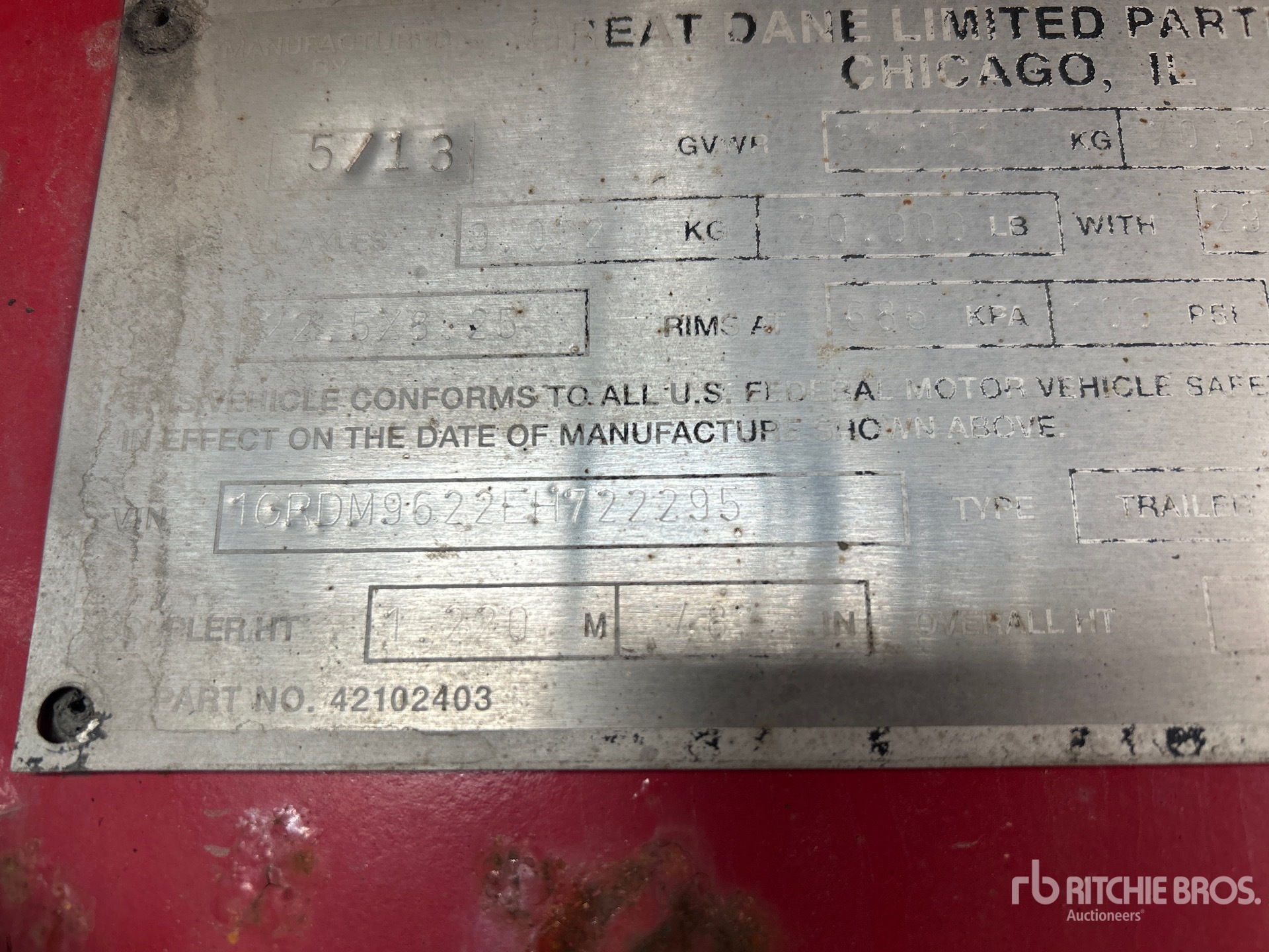 General Appearance with N.º de serie/VIN