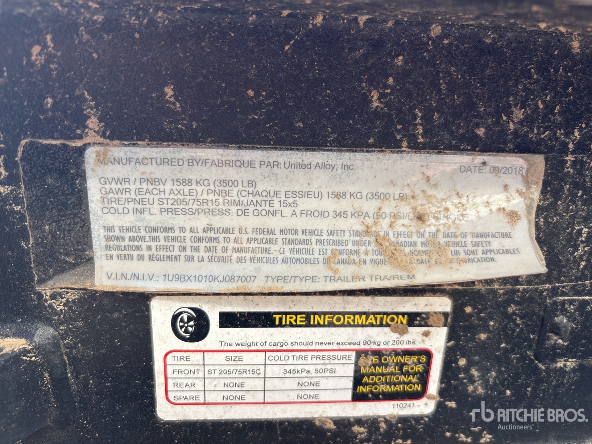 General Appearance with N.º de serie/VIN