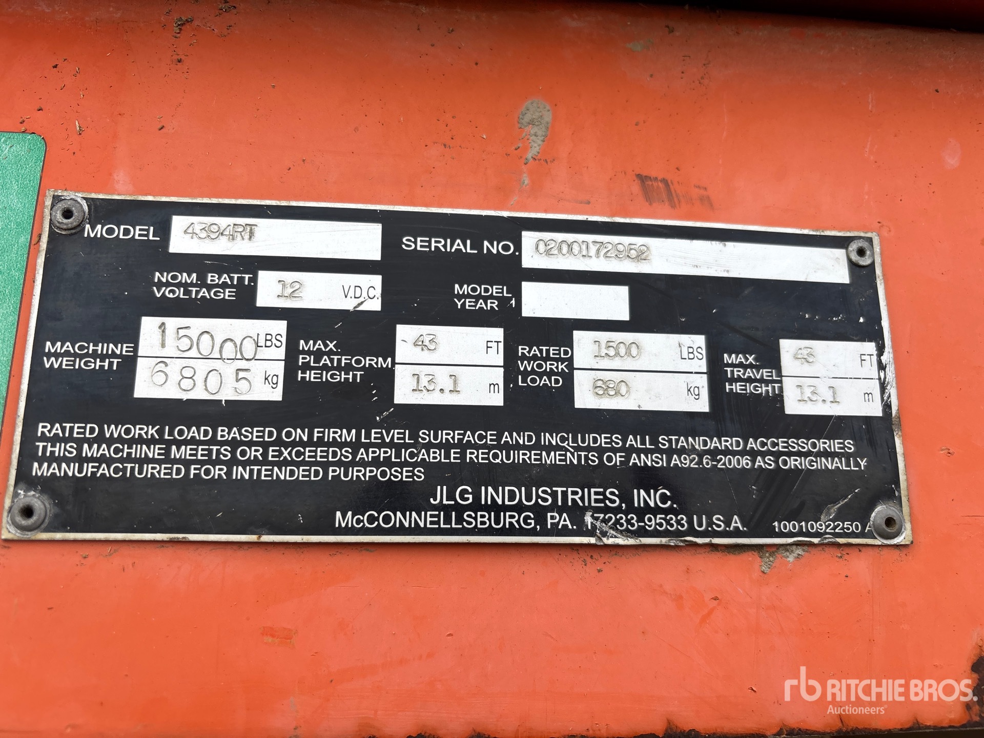 General Appearance with N.º de serie/VIN