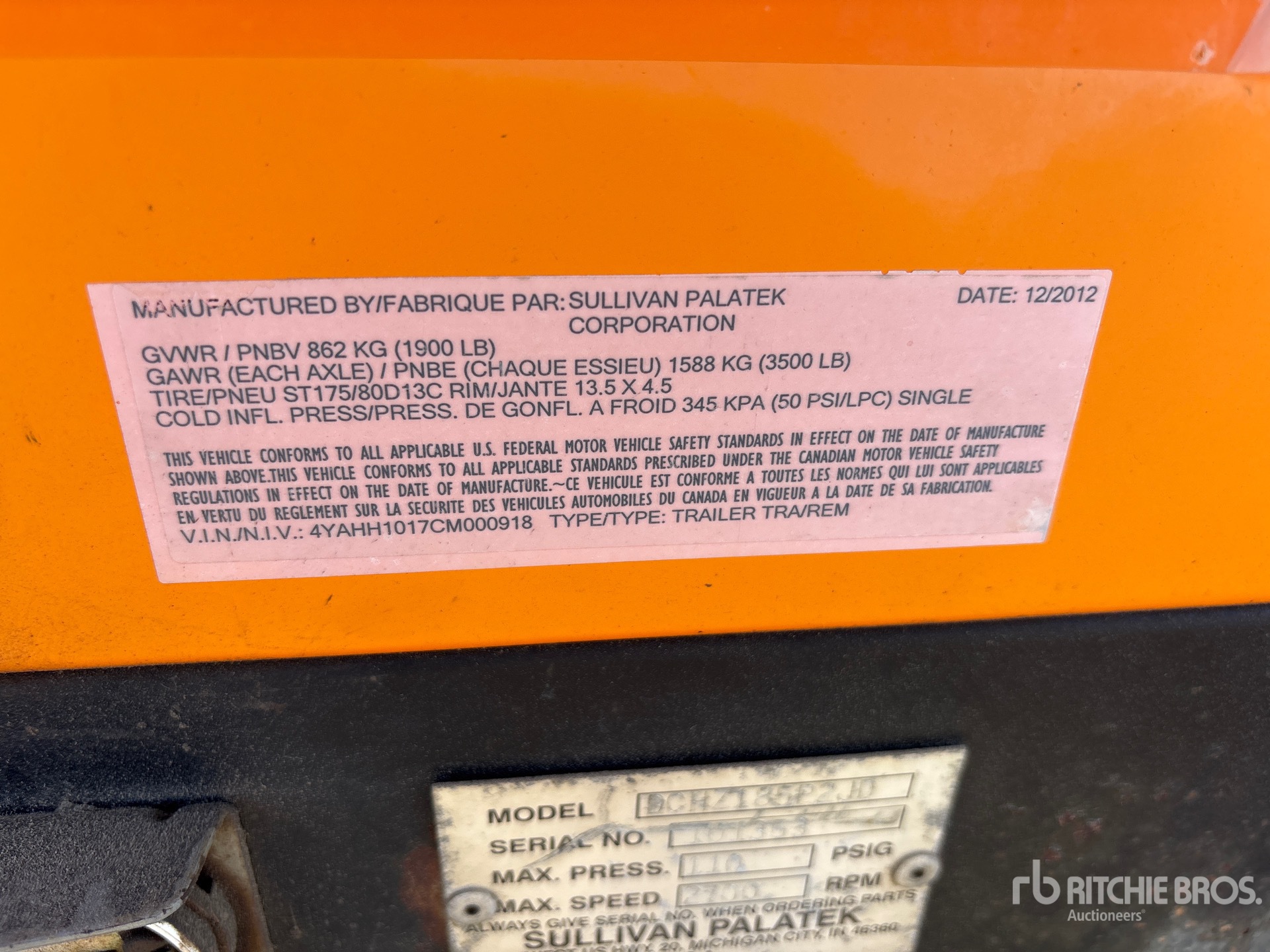 General Appearance with Serial Number / VIN