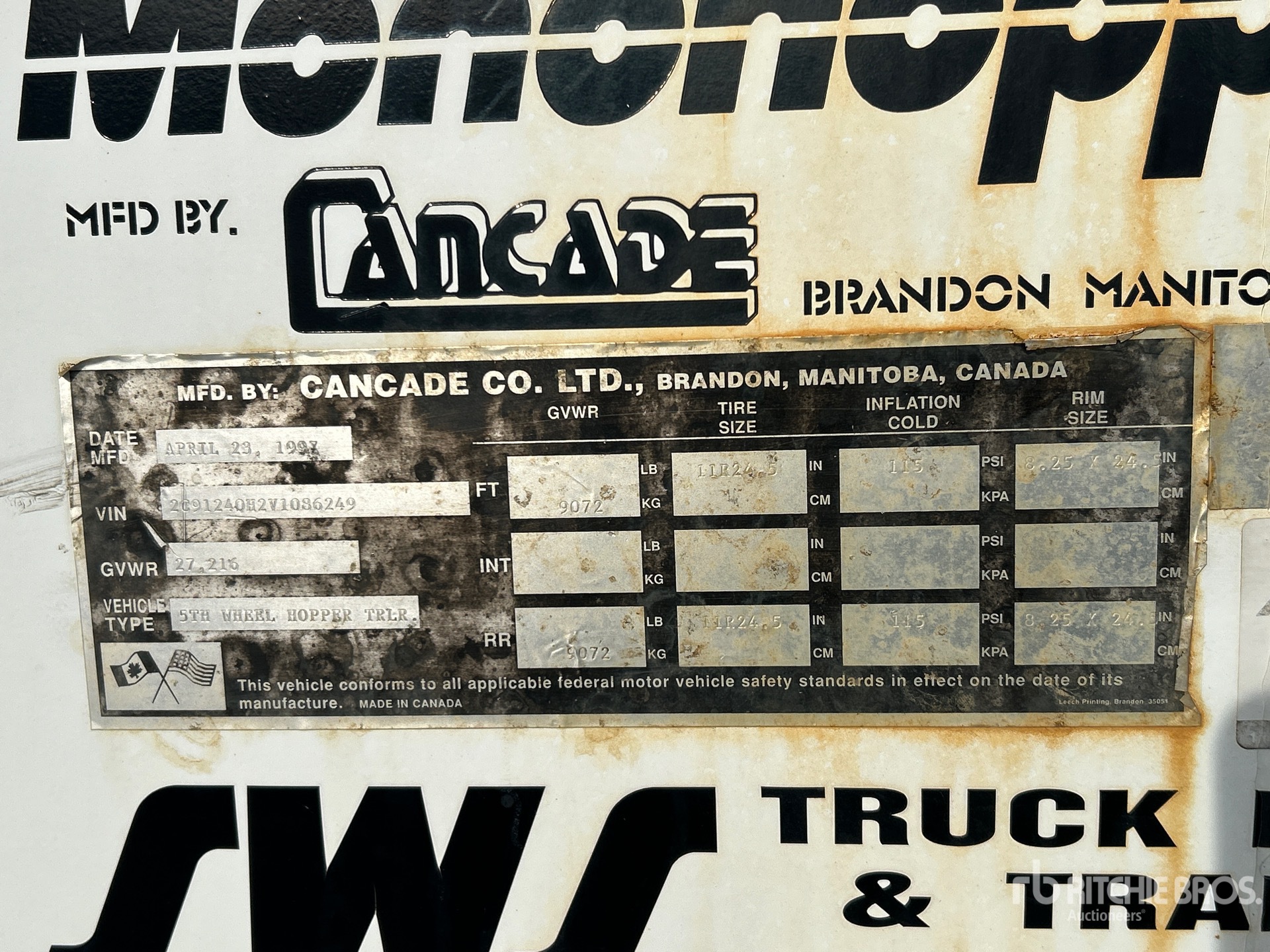 General Appearance with N.º de serie/VIN