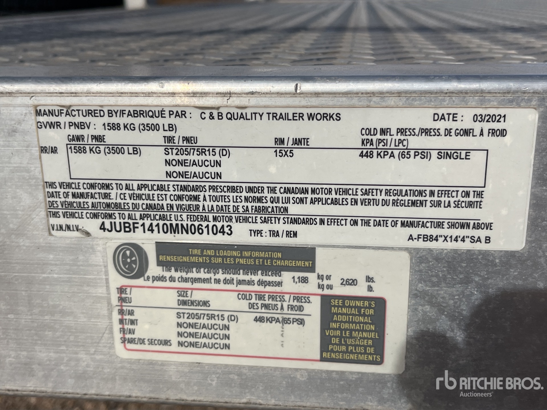 General Appearance with Serial Number / VIN