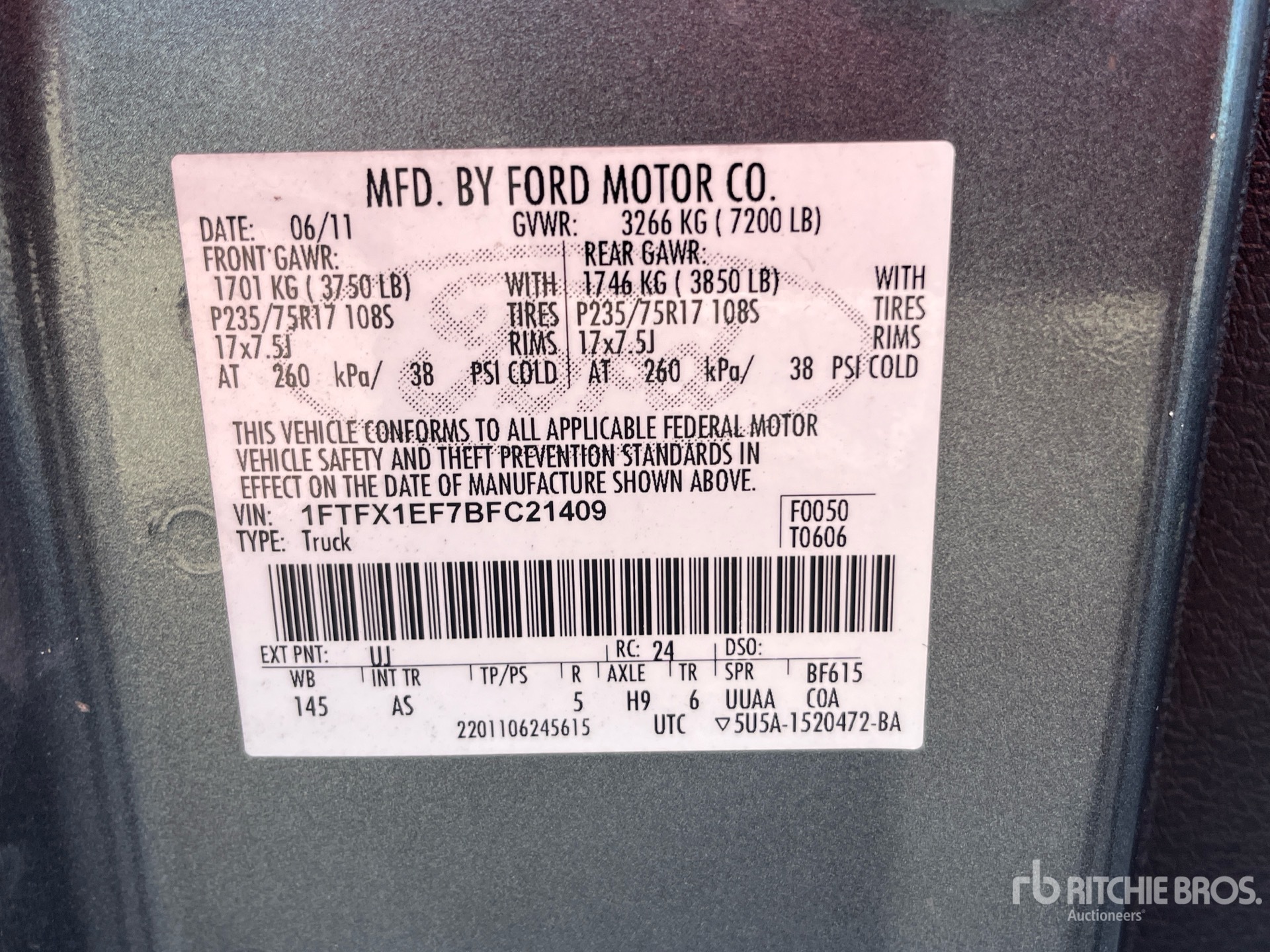 General Appearance with Numer seryjny/numer identyfikacyjny pojazdu