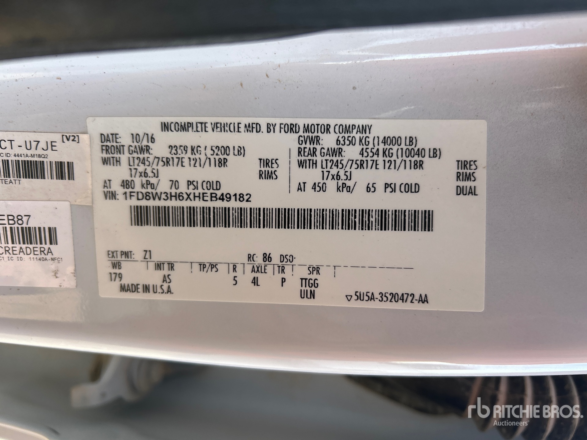 General Appearance with Serial Number / VIN