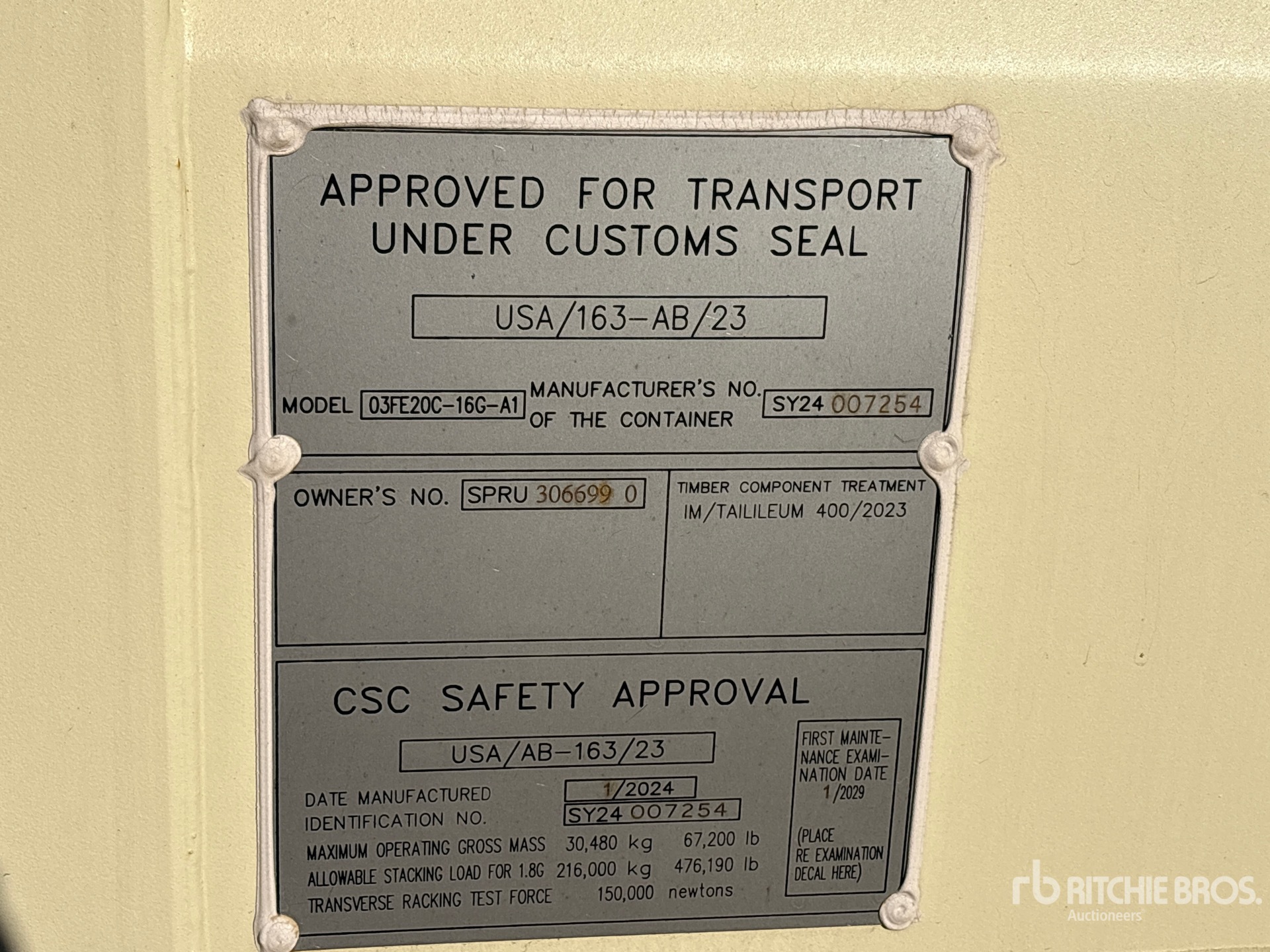 General Appearance with Serial Number / VIN