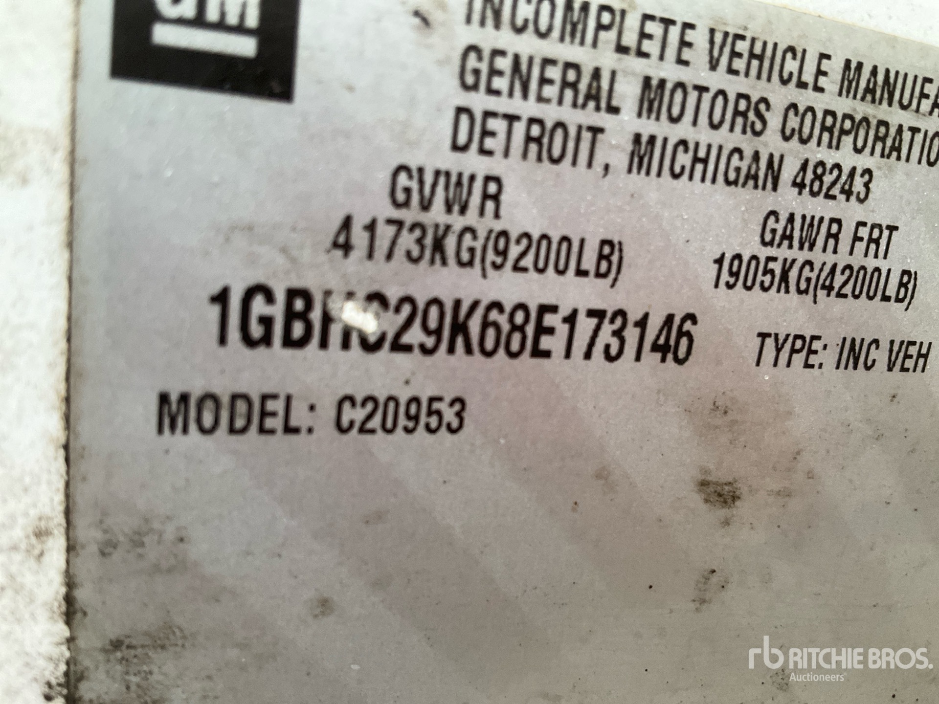 General Appearance with Serial Number / VIN