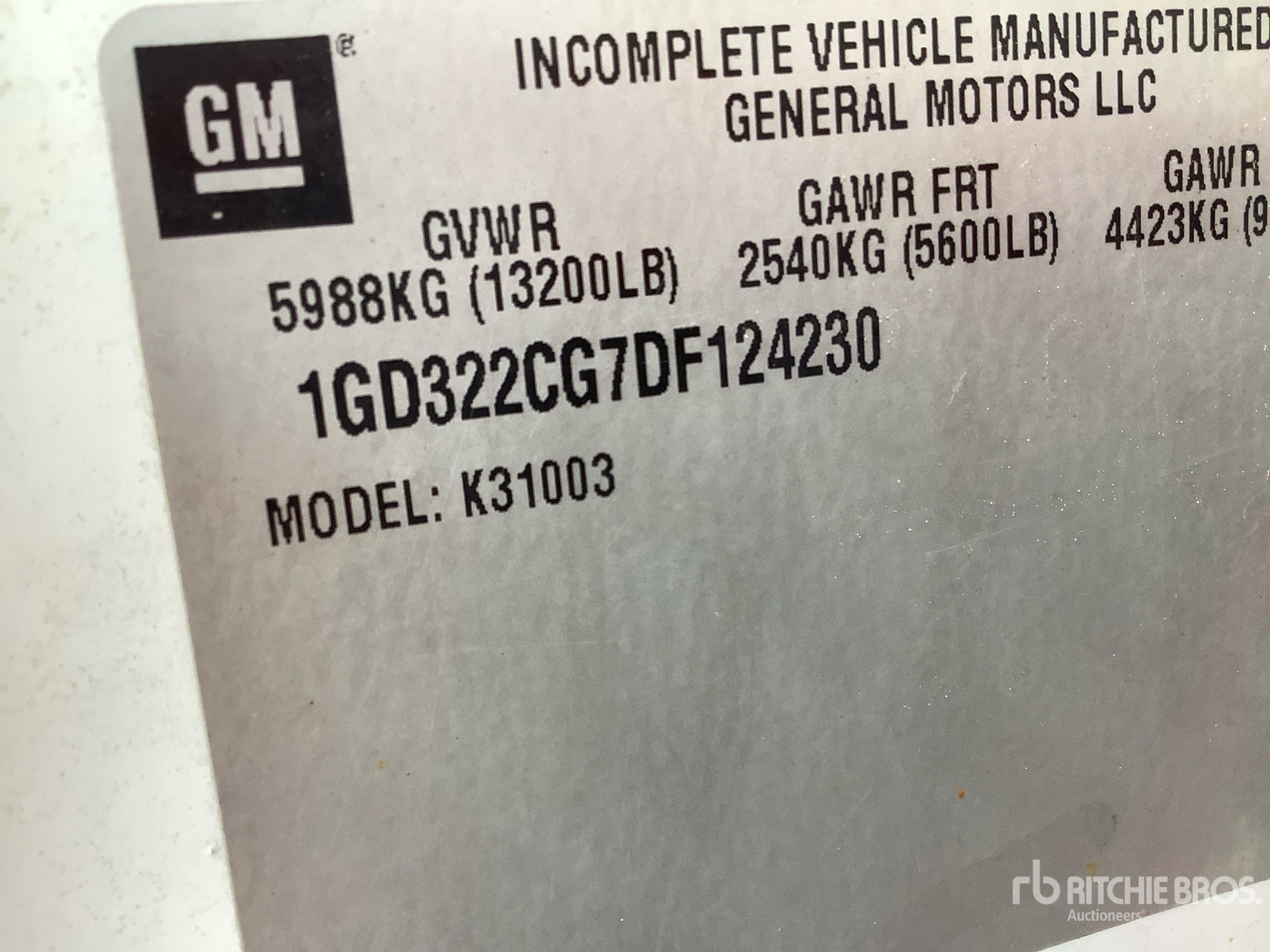 General Appearance with Serial Number / VIN