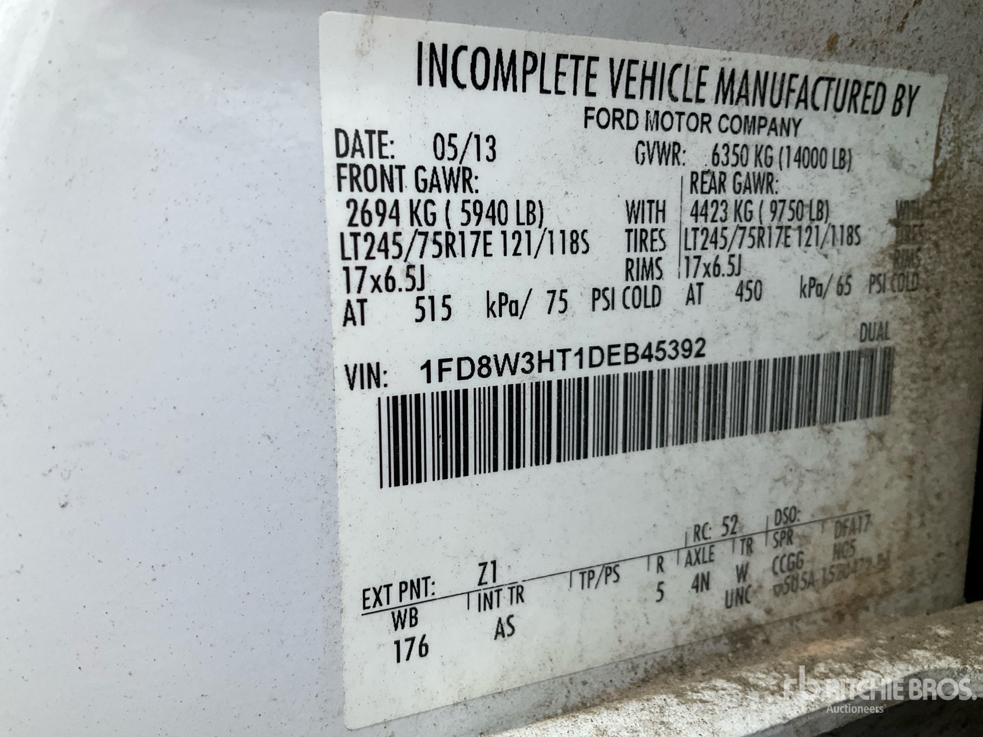 General Appearance with Serial Number / VIN