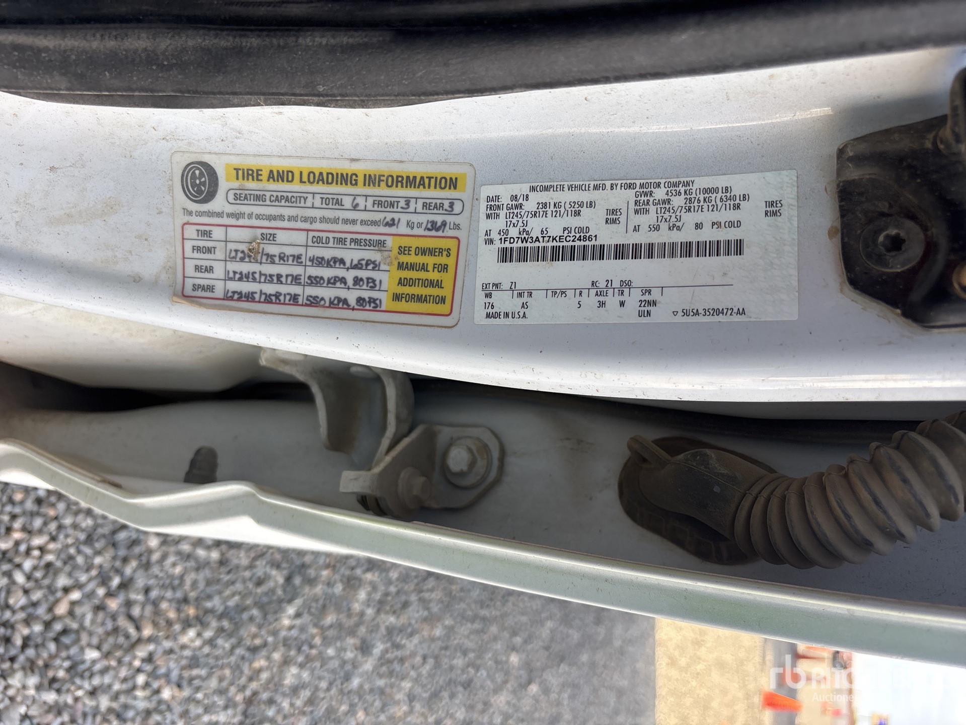 General Appearance with N.º de serie/VIN