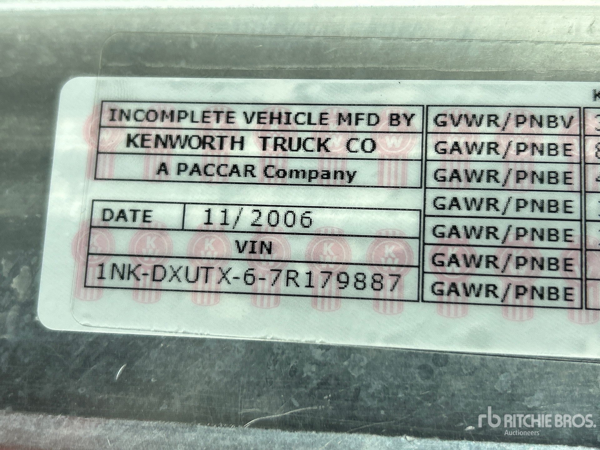 General Appearance with Serial Number / VIN