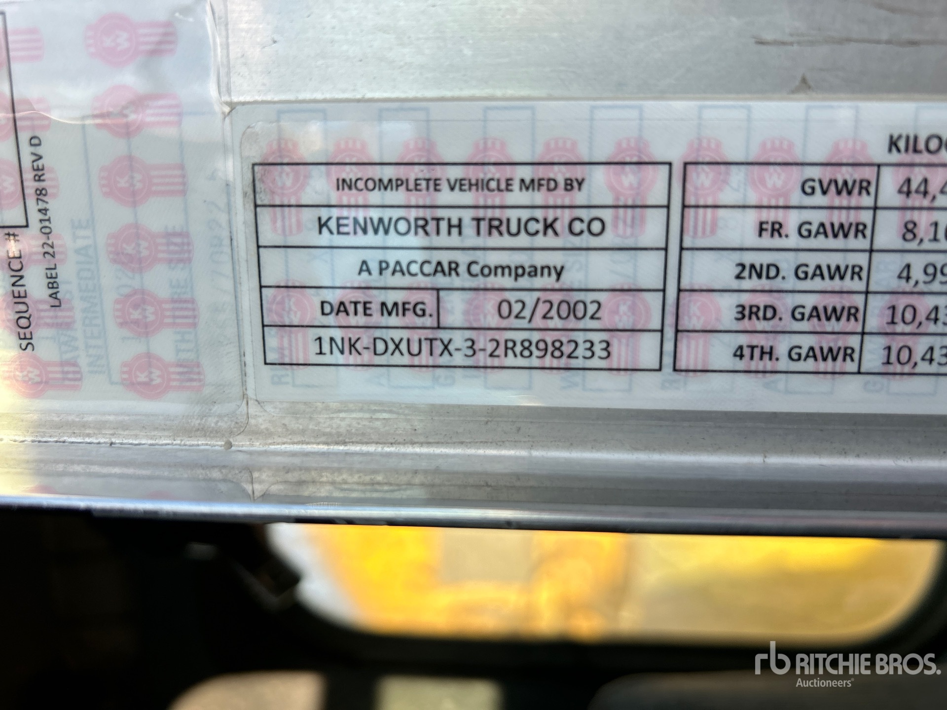 General Appearance with Serial Number / VIN