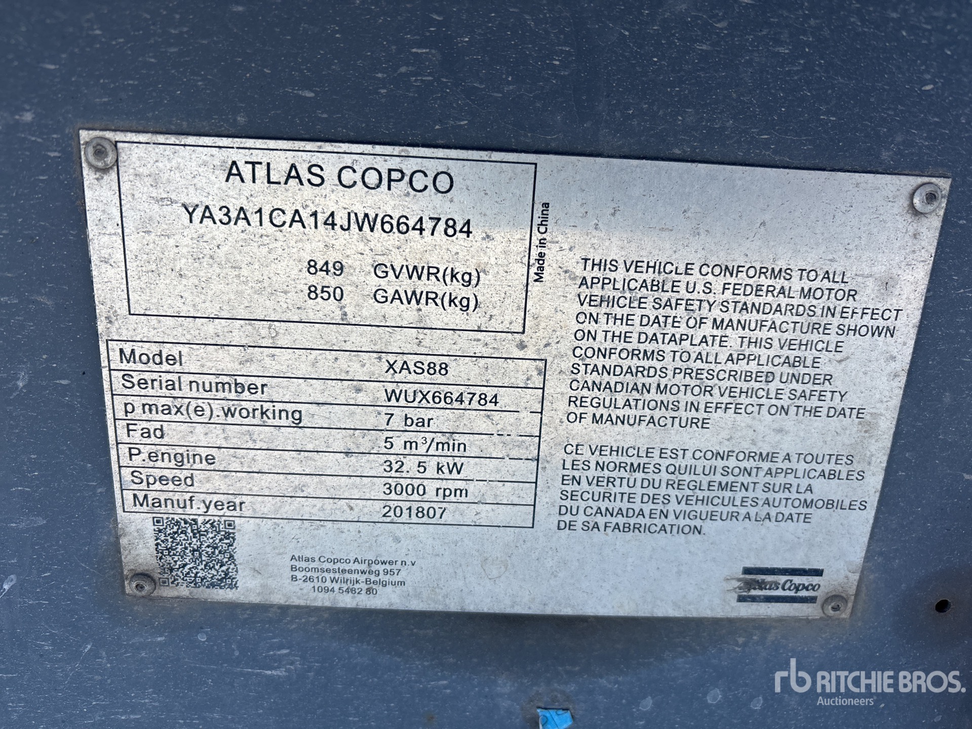 General Appearance with Serial Number / VIN