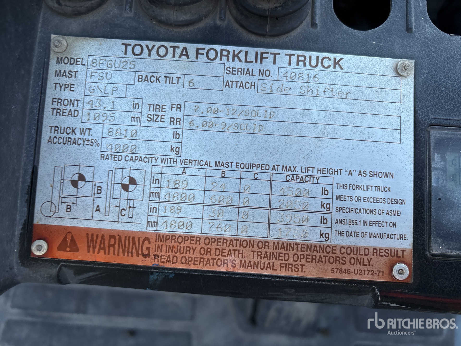 General Appearance with Serial Number / VIN