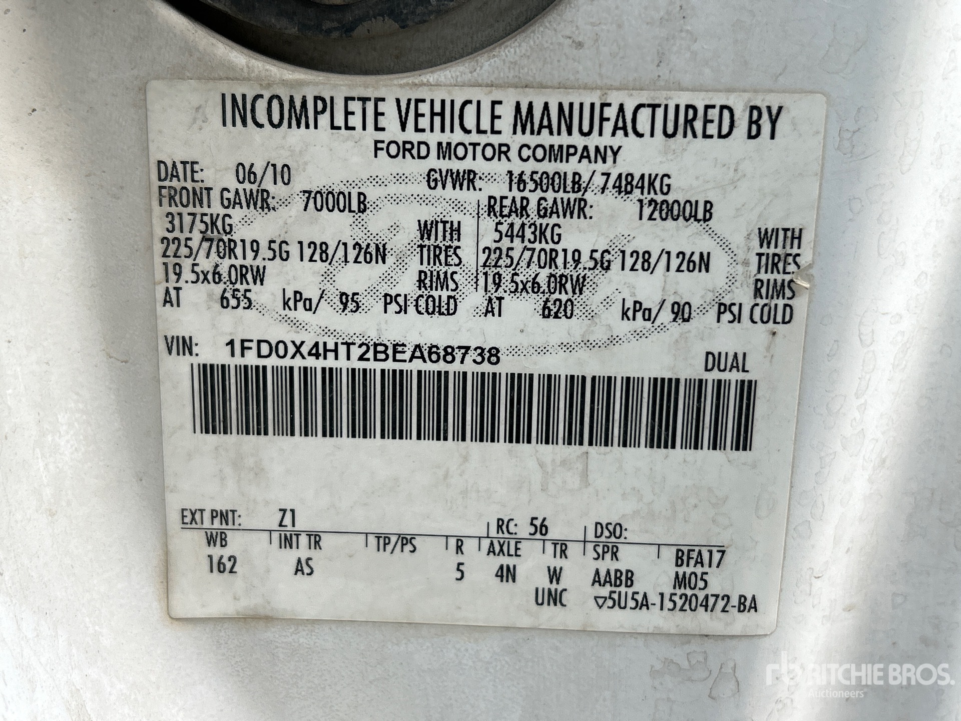 General Appearance with Serial Number / VIN