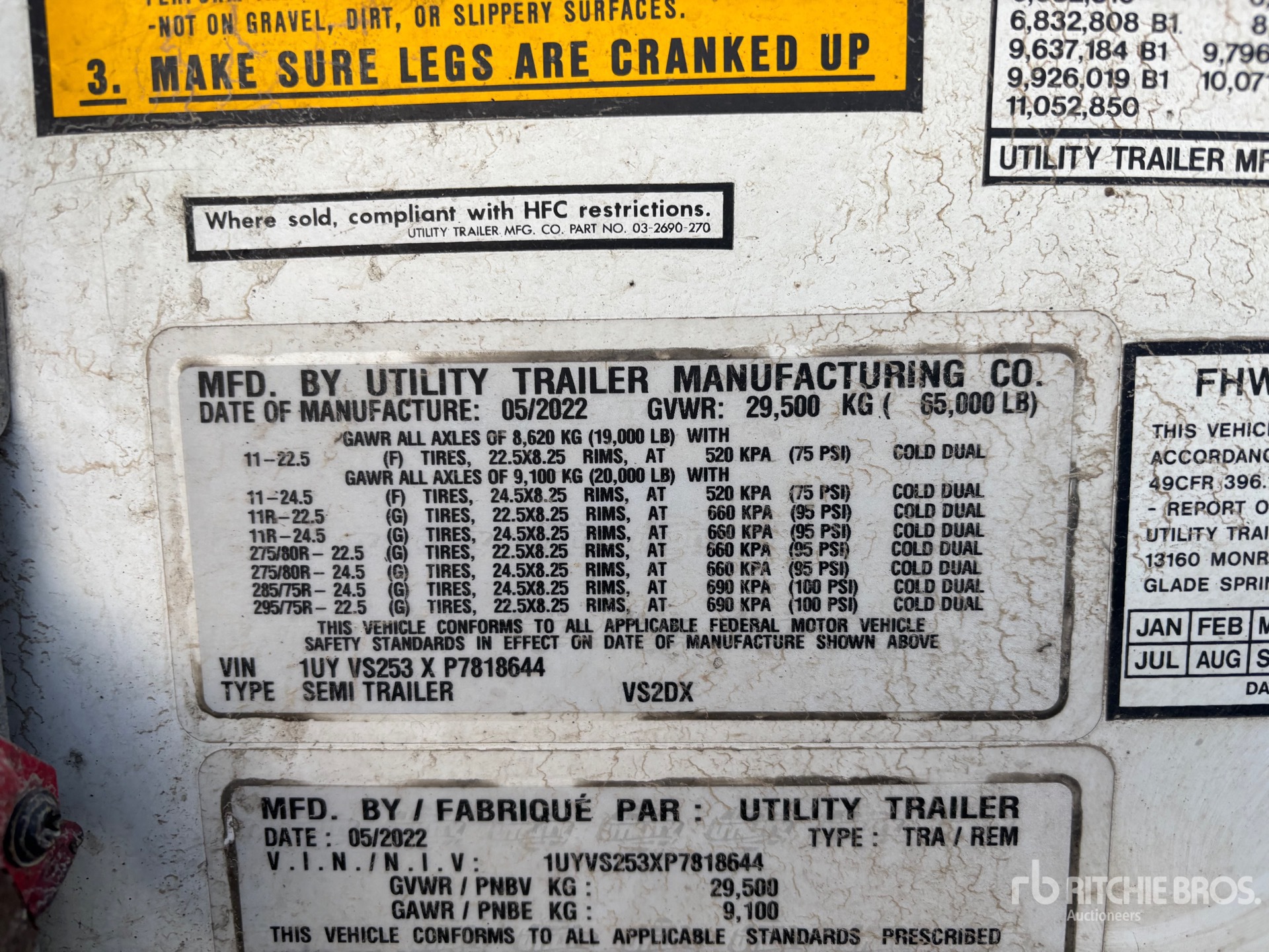 General Appearance with N.º de serie/VIN