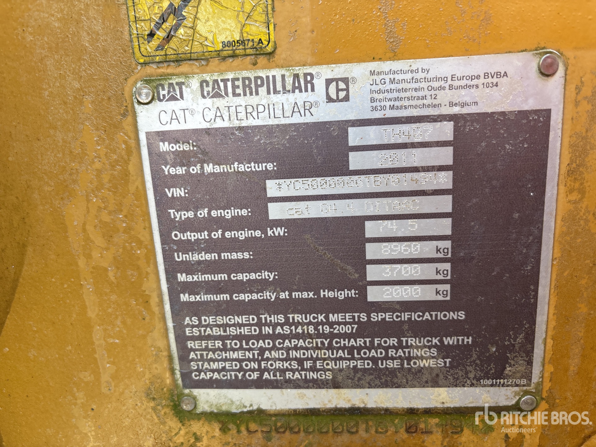 General Appearance with N.º de serie/VIN