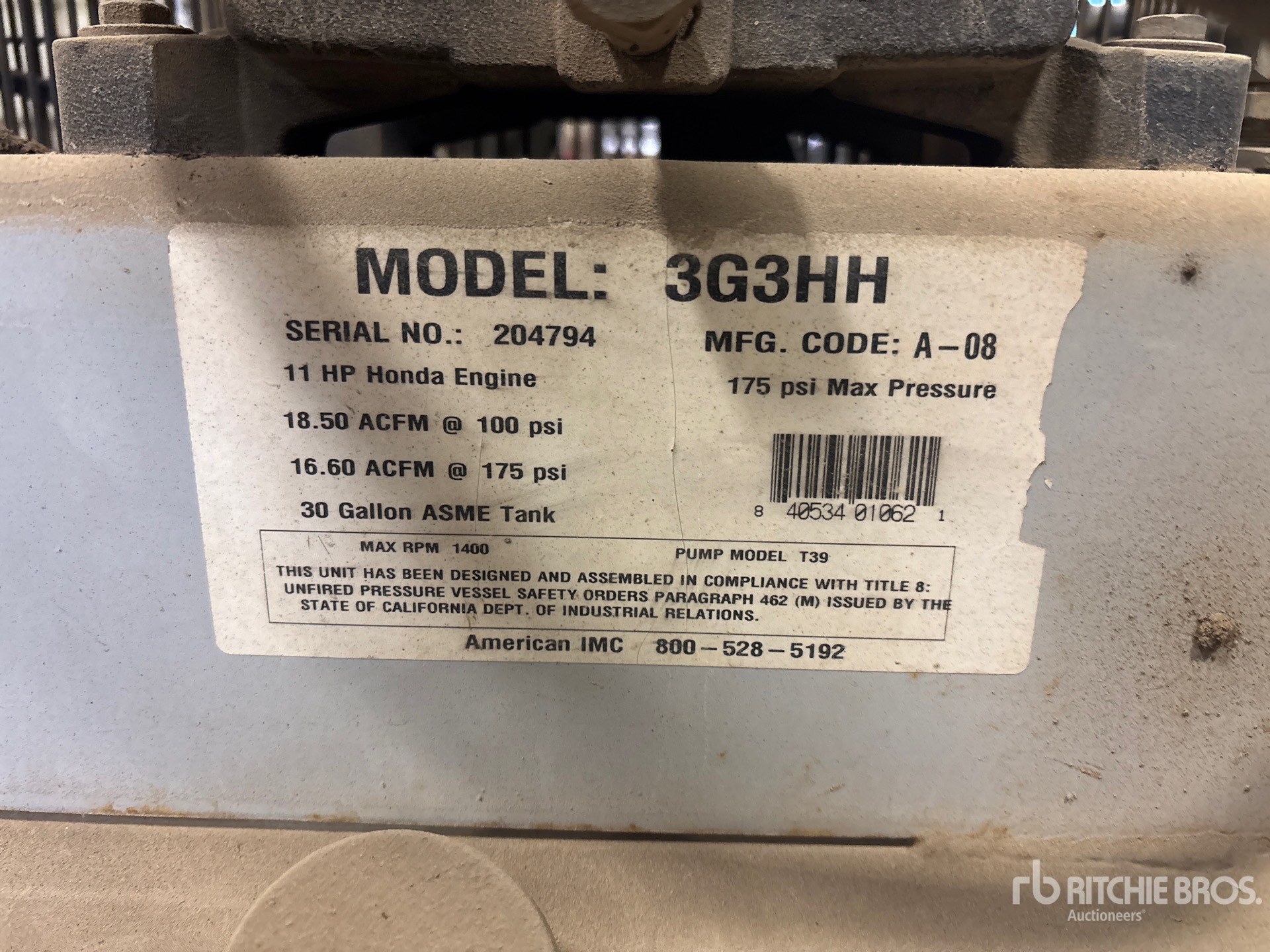 General Appearance with N.º de serie/VIN