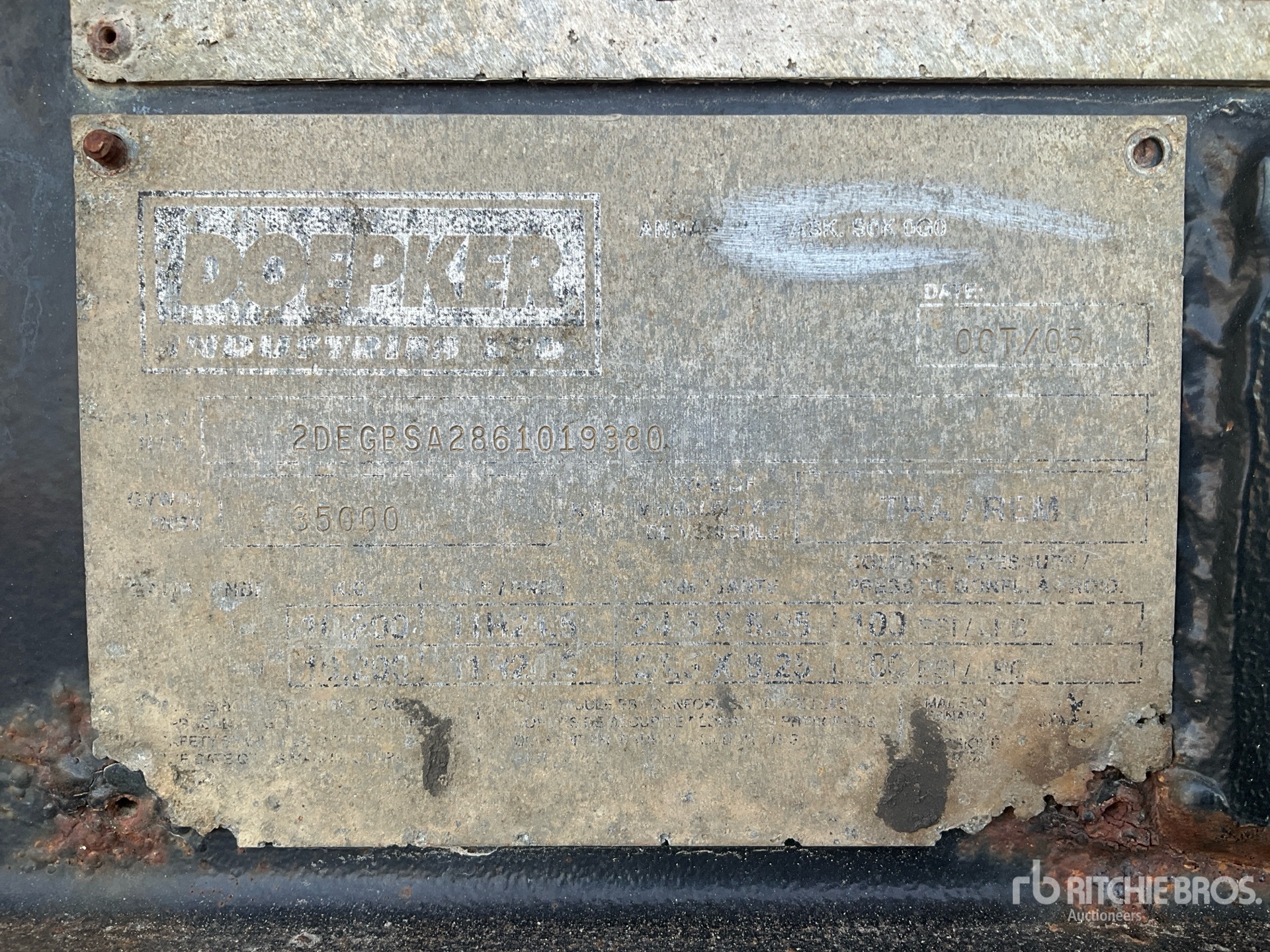 General Appearance with Serial Number / VIN