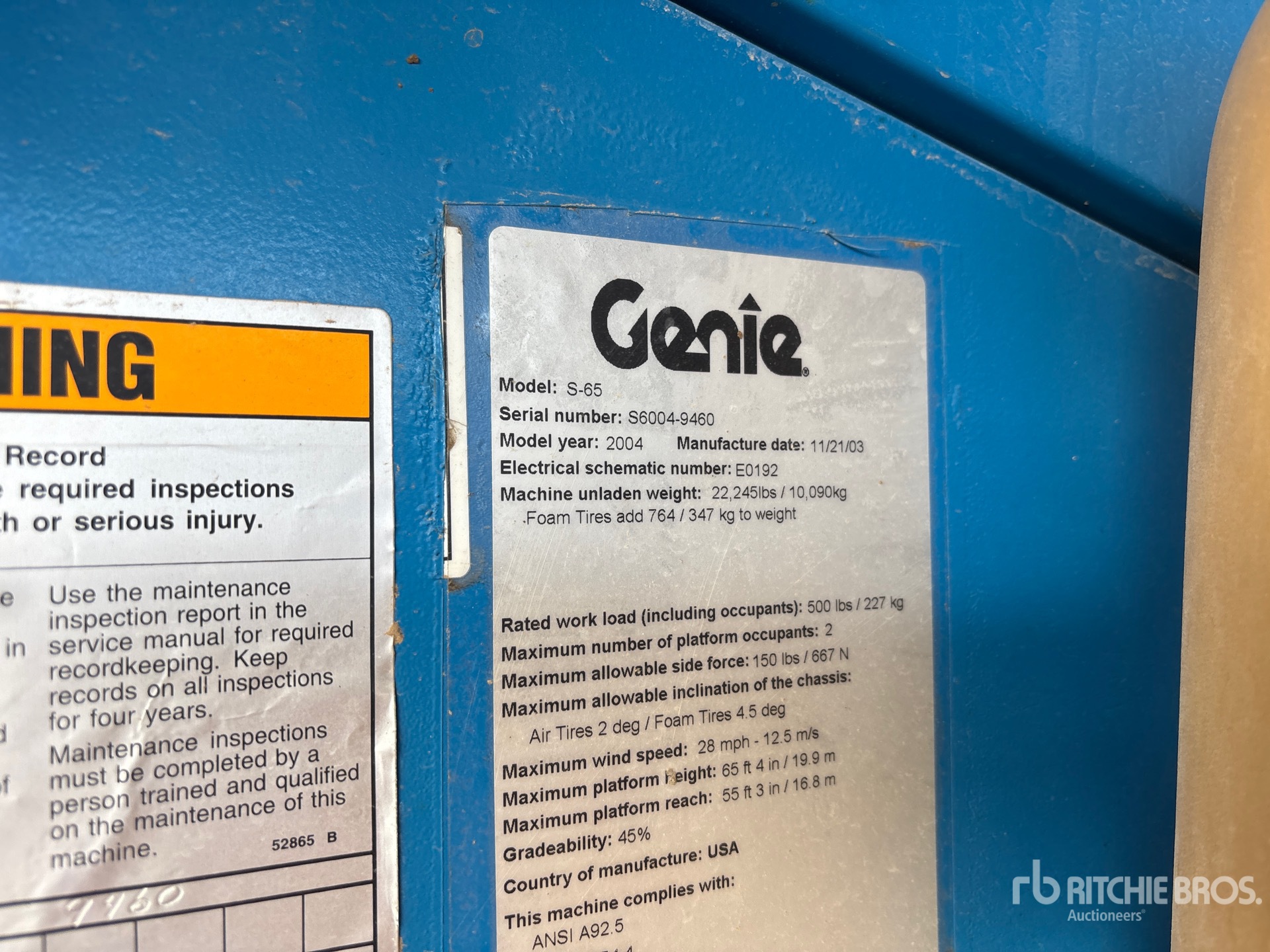 General Appearance with N.º de serie/VIN