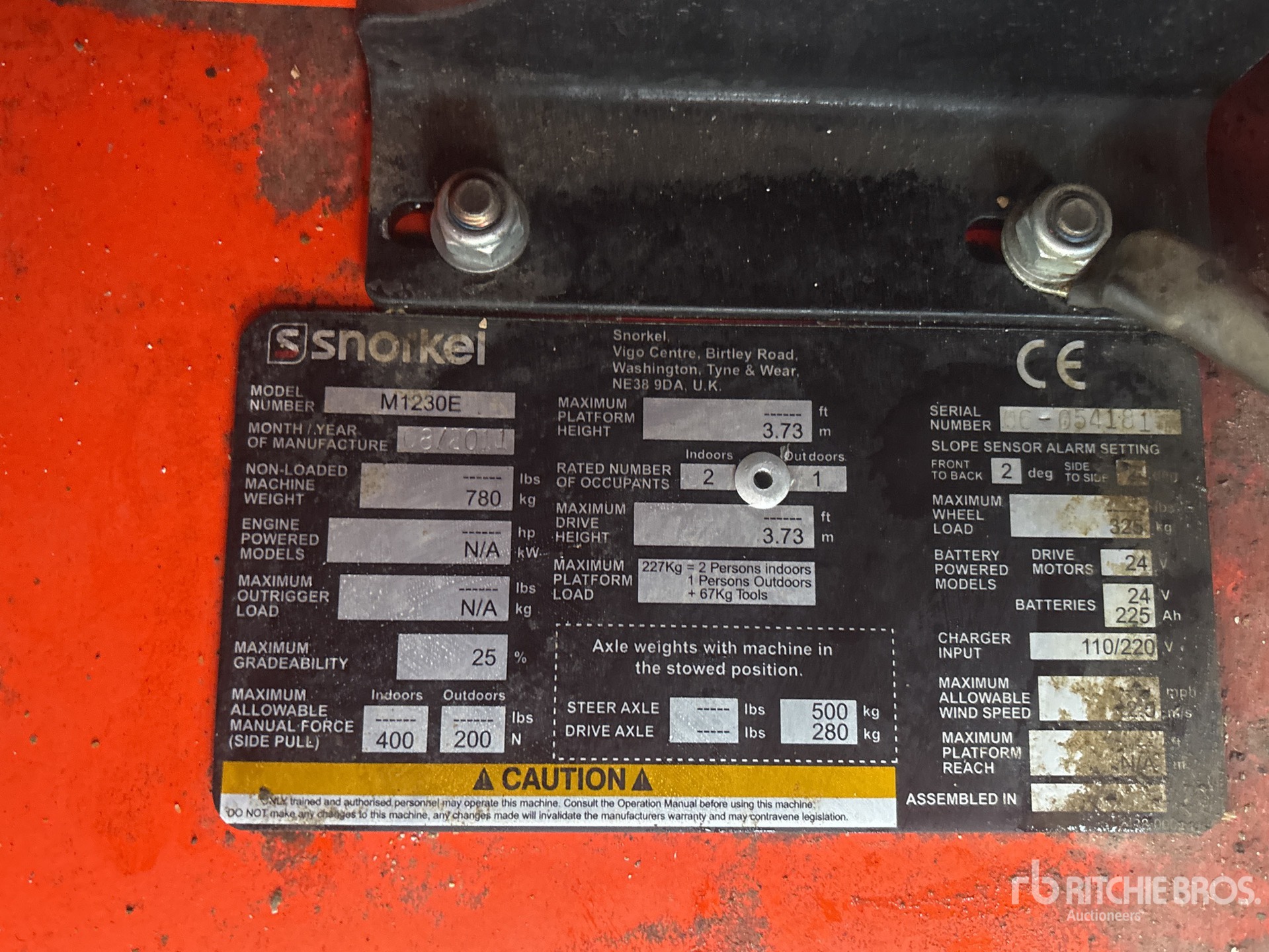 General Appearance with Serial Number / VIN