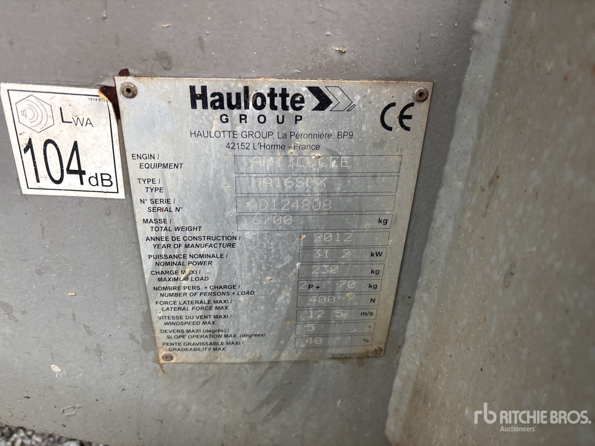 General Appearance with Serial Number / VIN