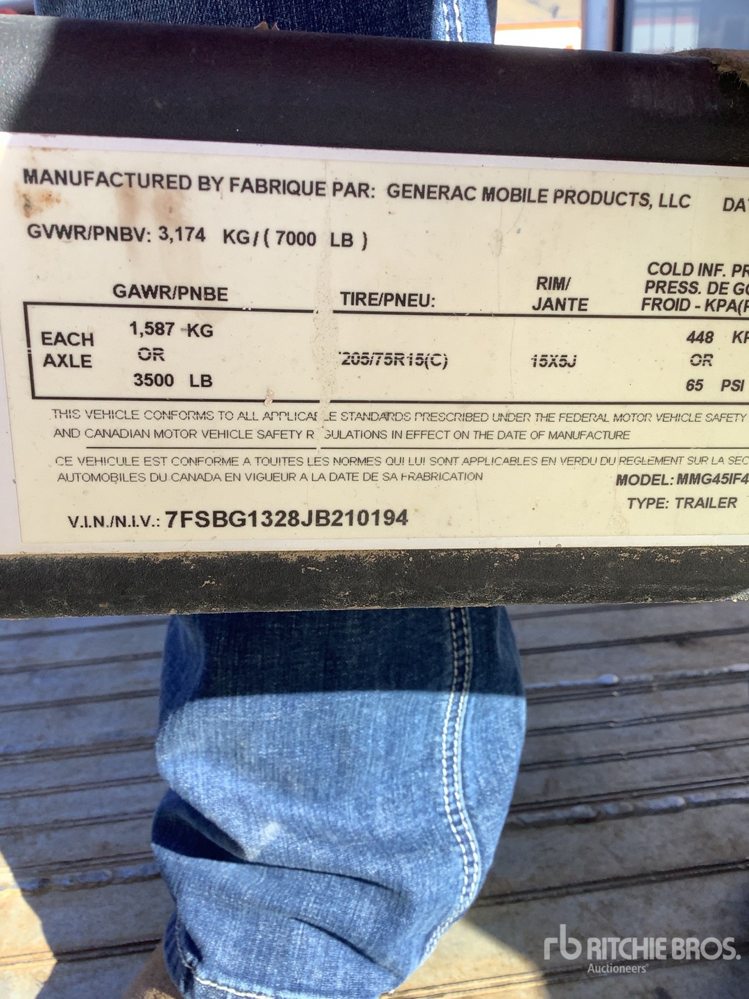 General Appearance with N.º de serie/VIN