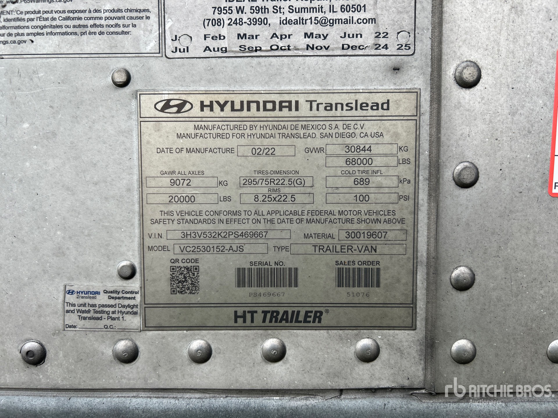 General Appearance with N.º de serie/VIN