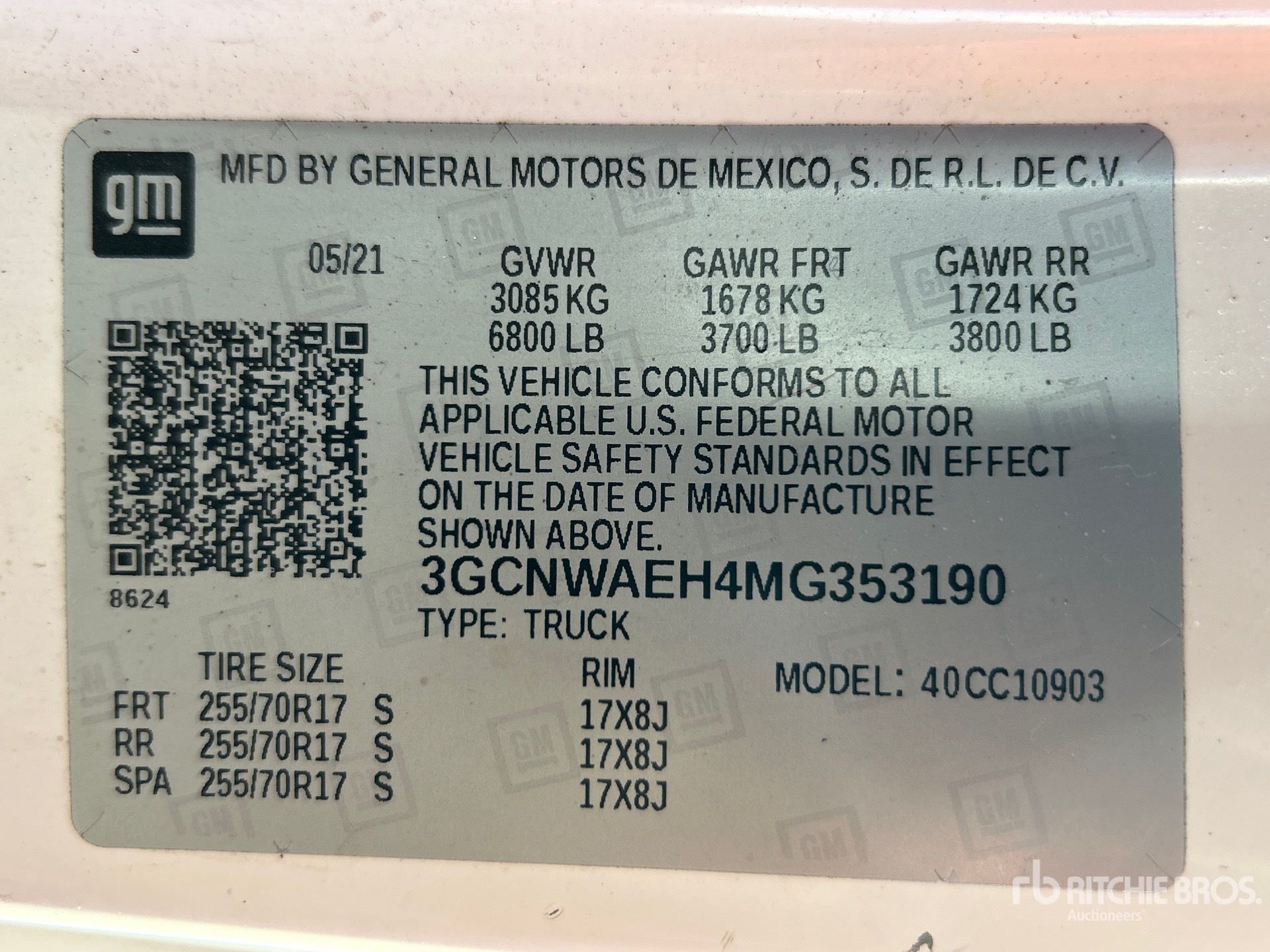 General Appearance with Numer seryjny/numer identyfikacyjny pojazdu