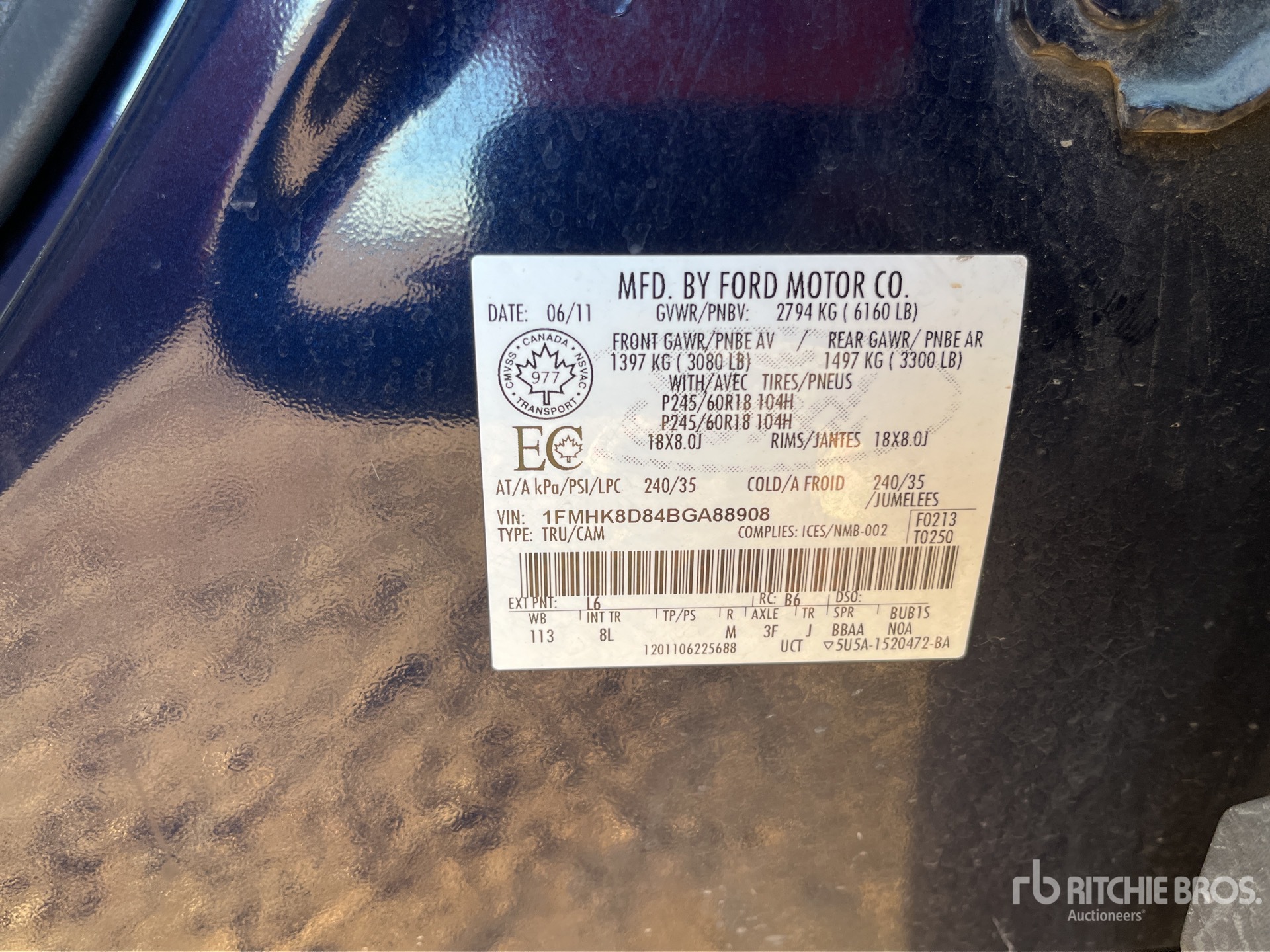 General Appearance with Numero seriale/numero d’identificazione del veicolo (VIN)