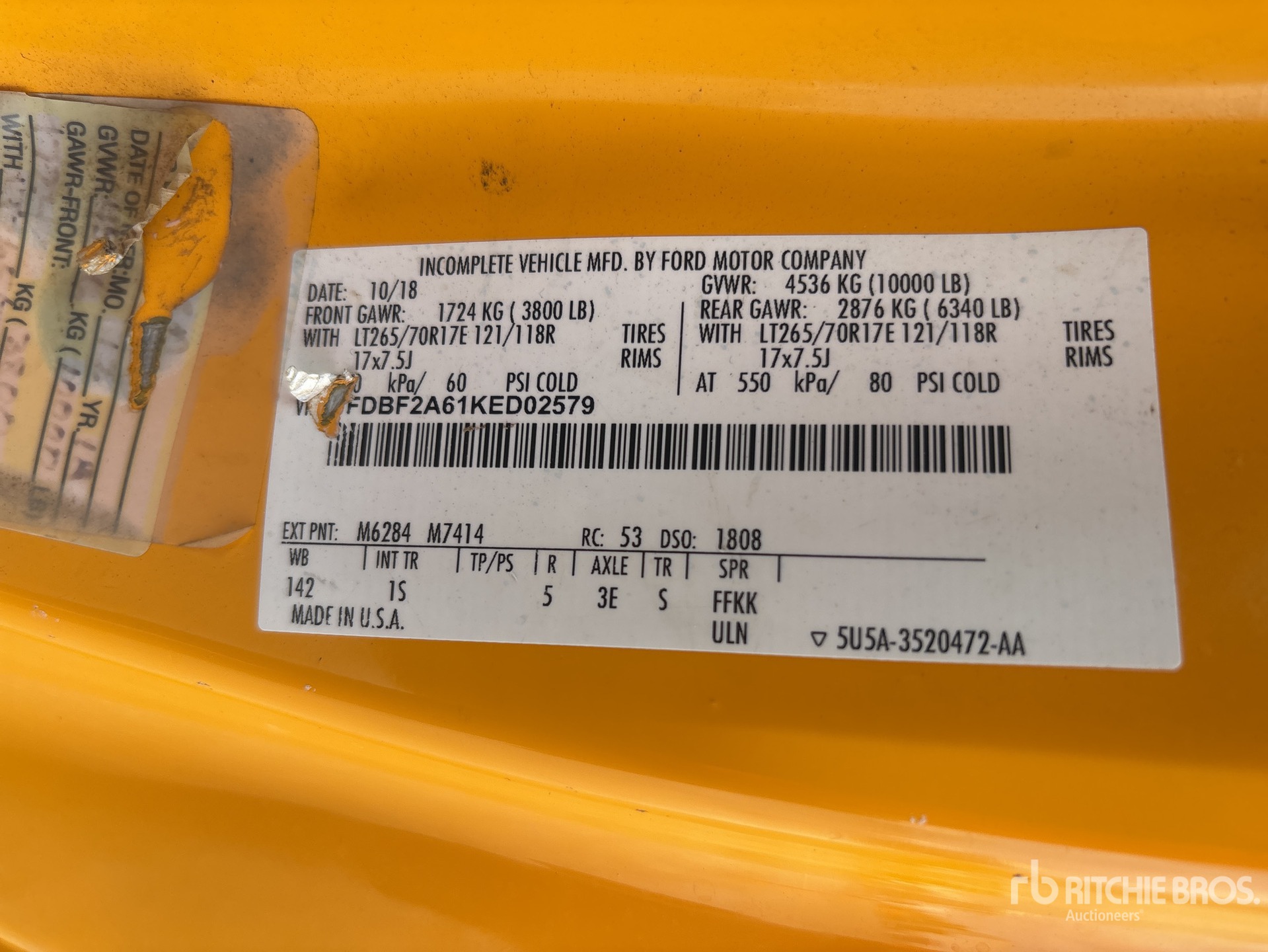 General Appearance with Serial Number / VIN