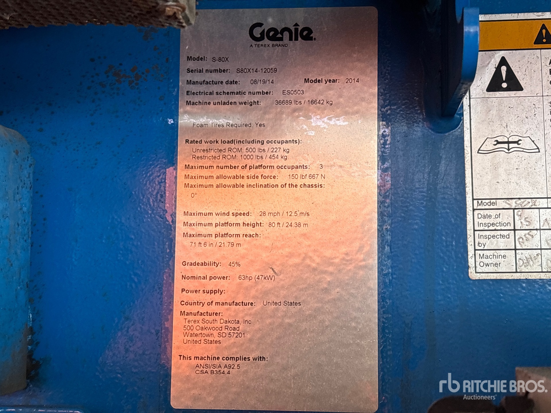 General Appearance with N.º de serie/VIN