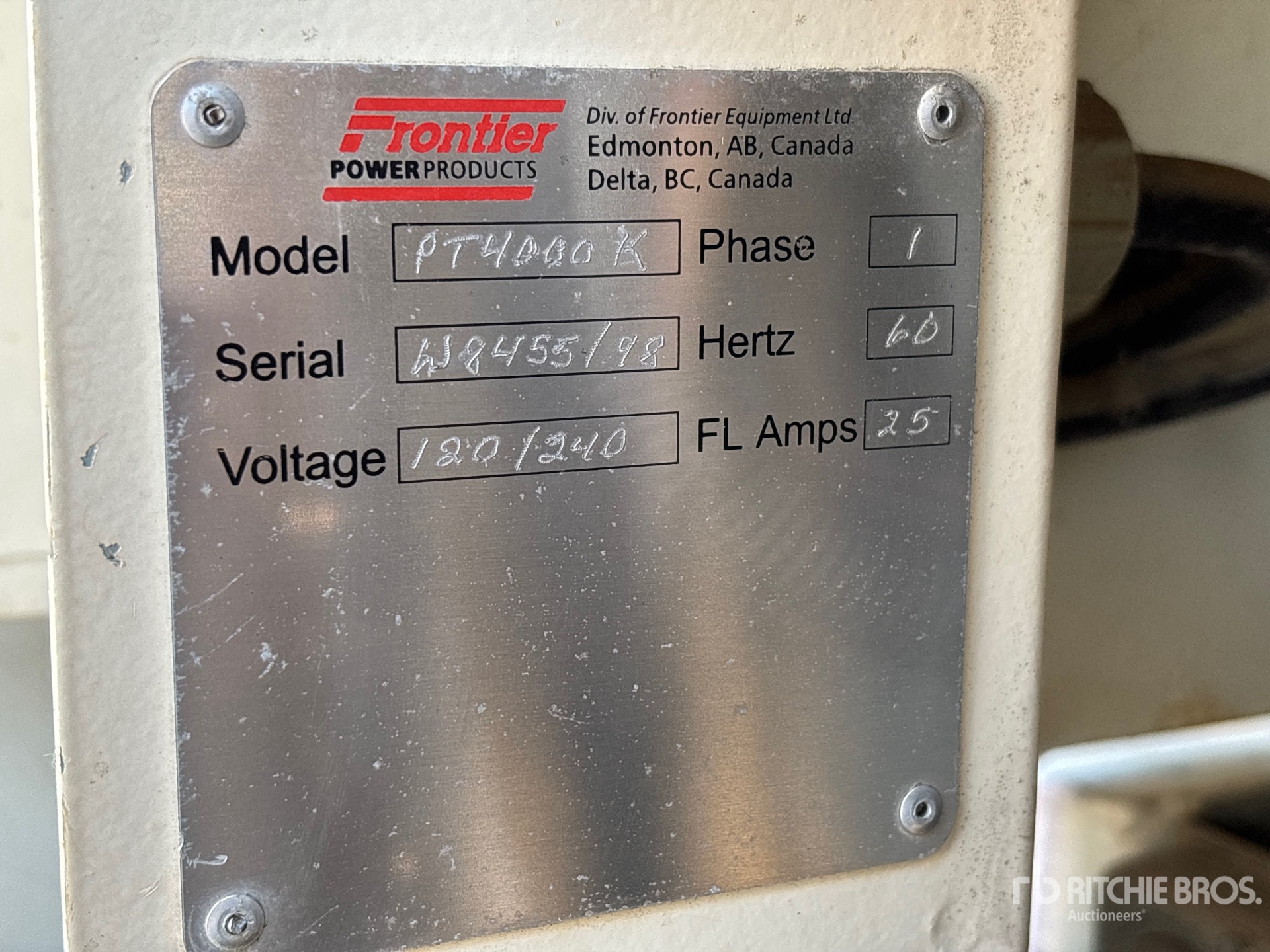 General Appearance with Unit Serial Number