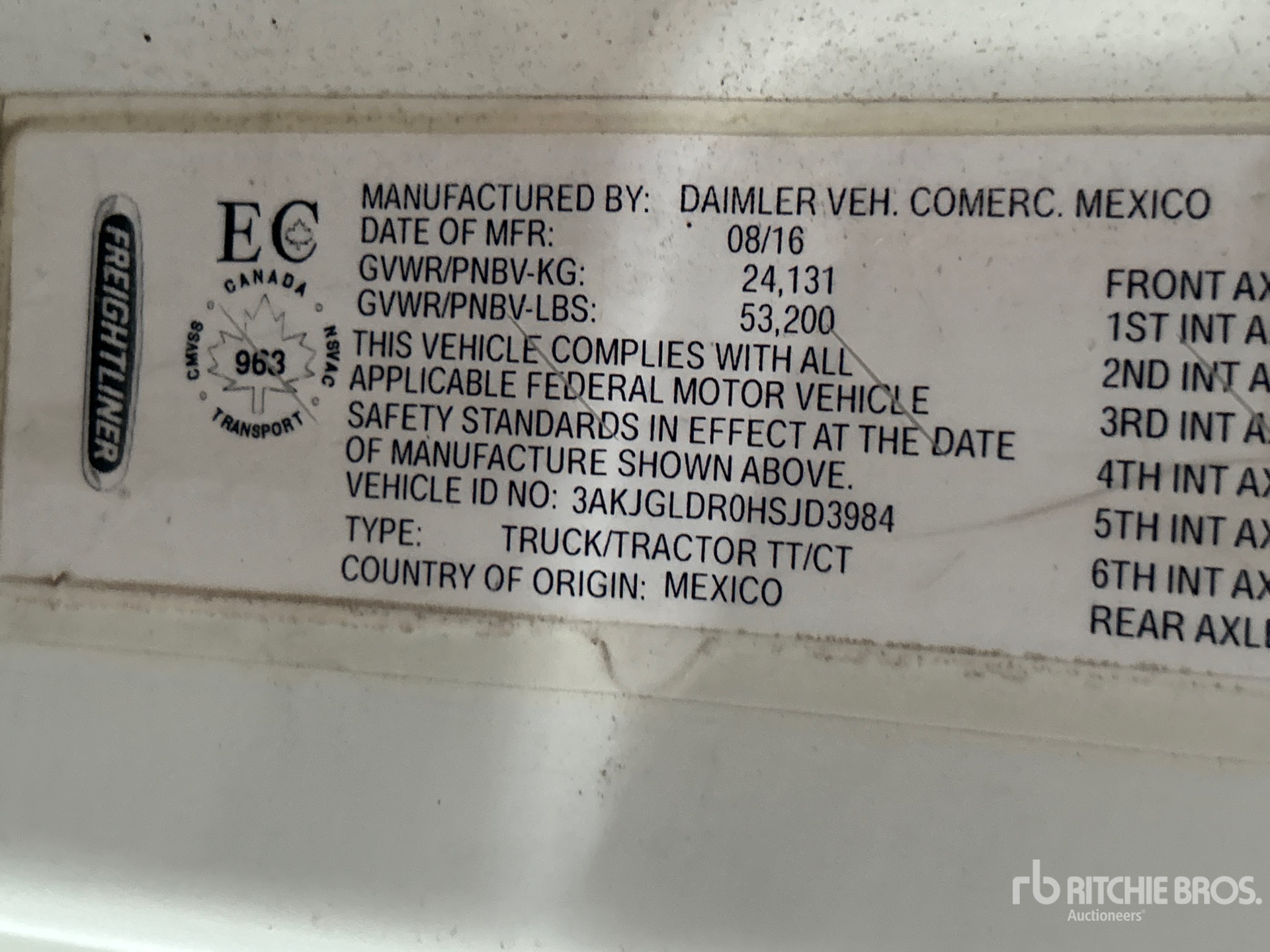 General Appearance with Numéro de série/Numéro d'identification du véhicule automobile