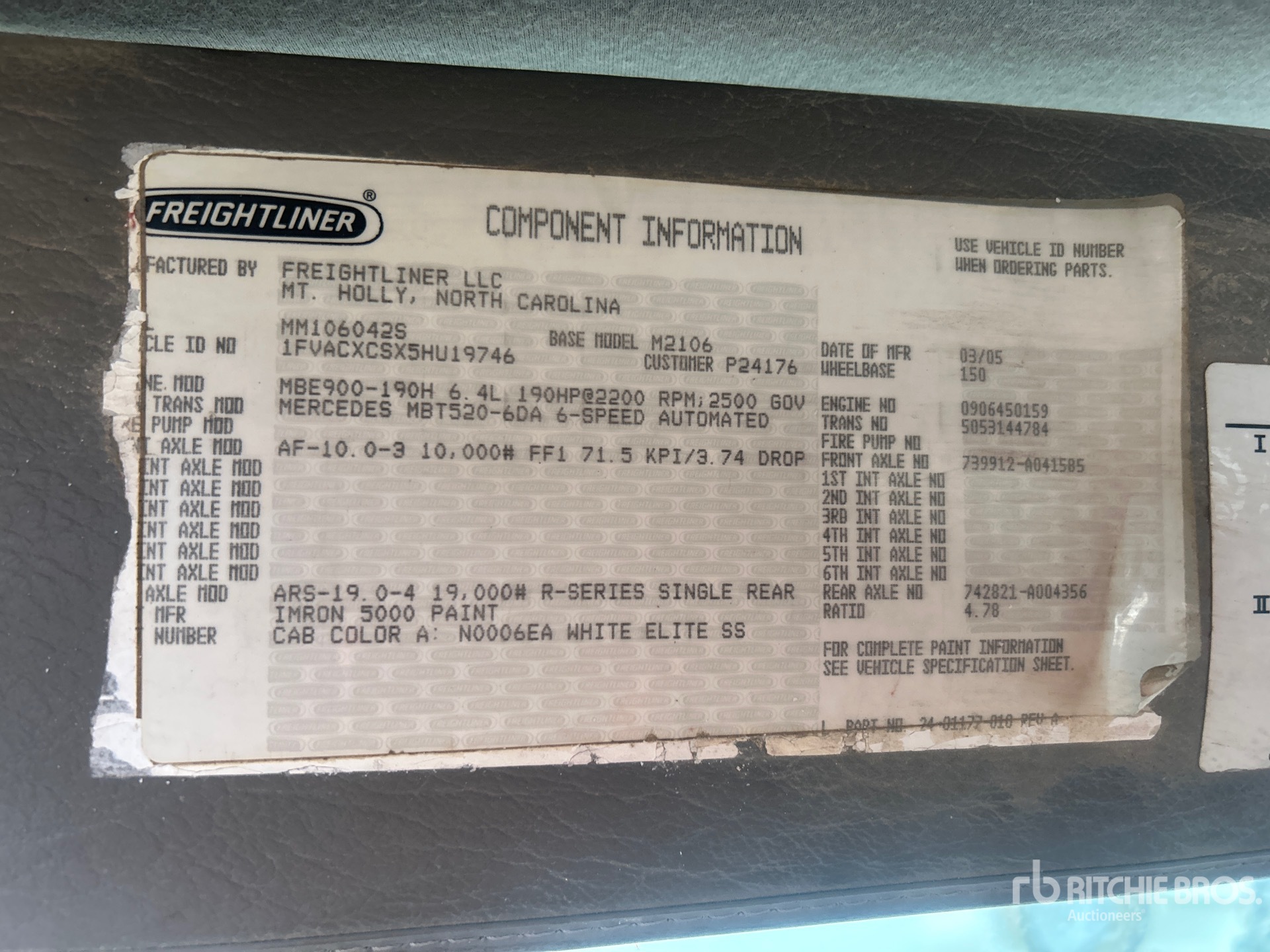 General Appearance with Serial Number / VIN