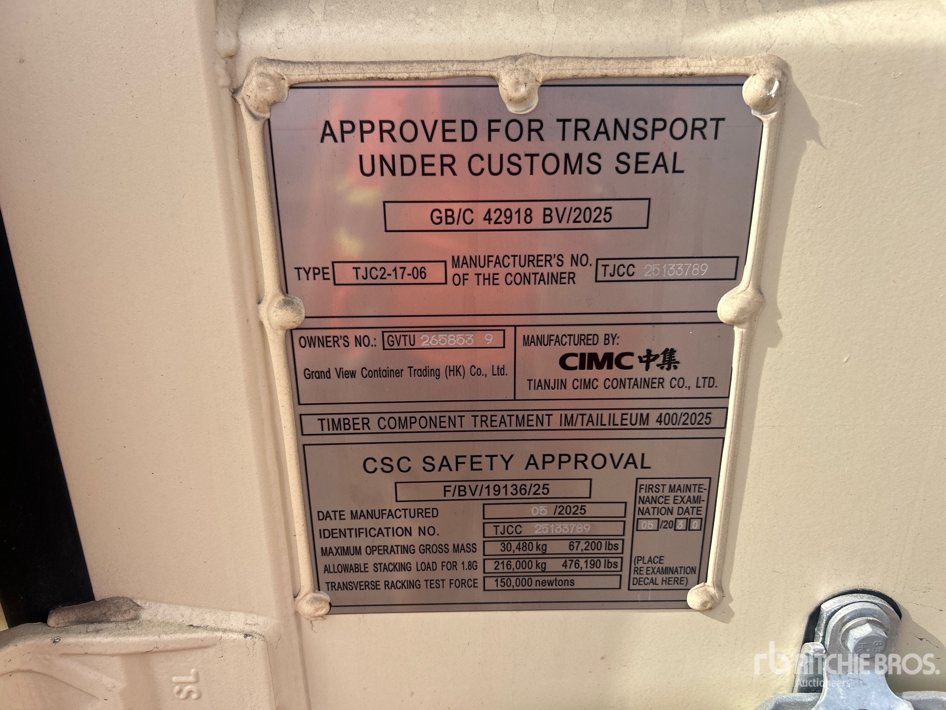 General Appearance with Serial Number / VIN