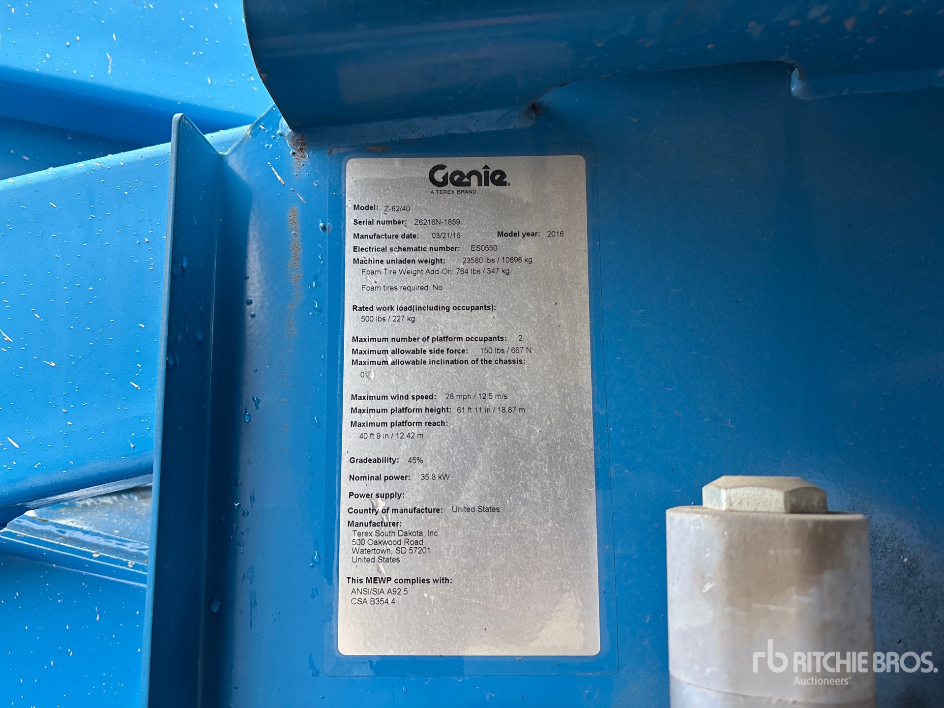 General Appearance with N.º de serie/VIN