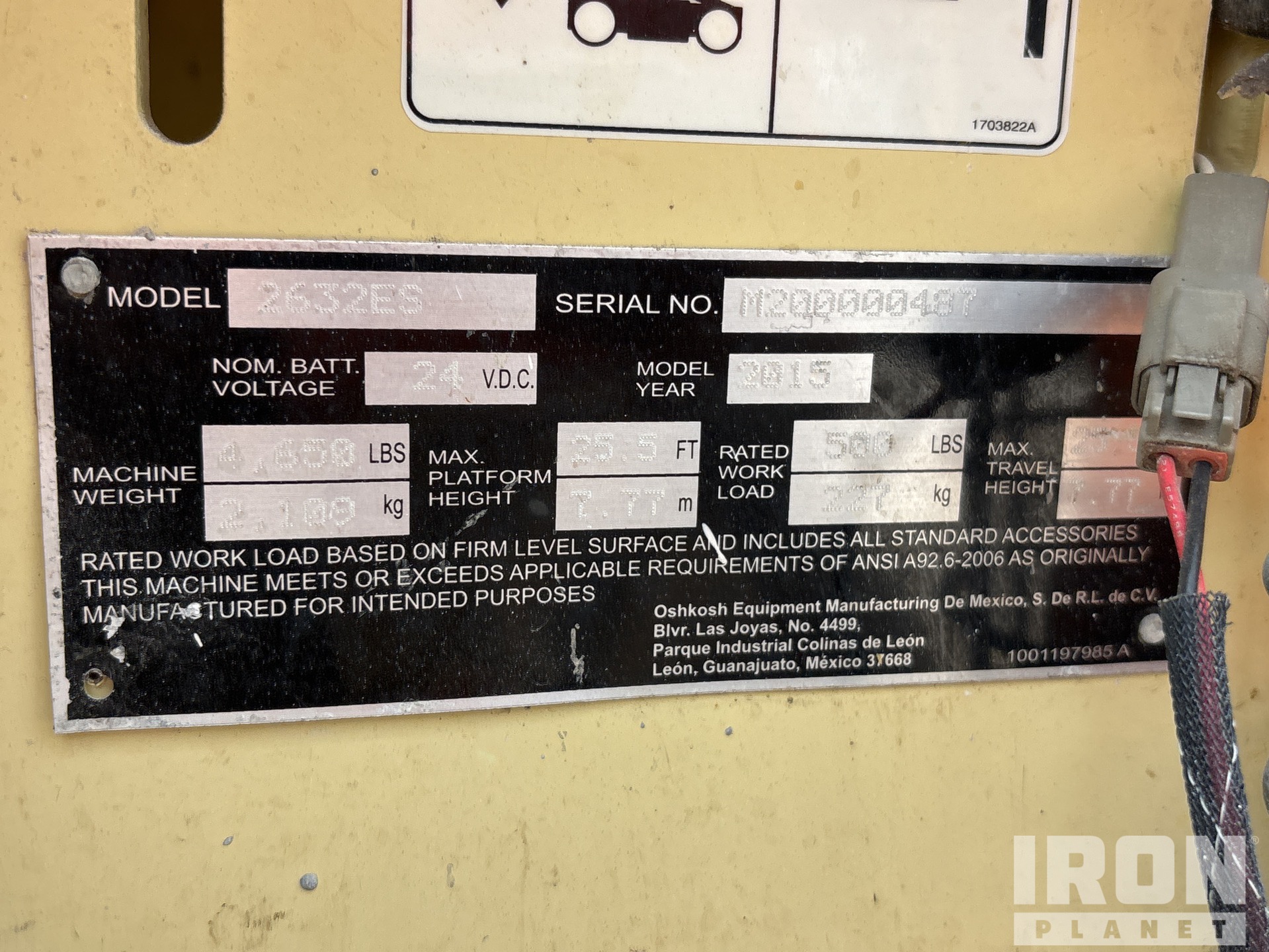 General Appearance with Serial Number / VIN