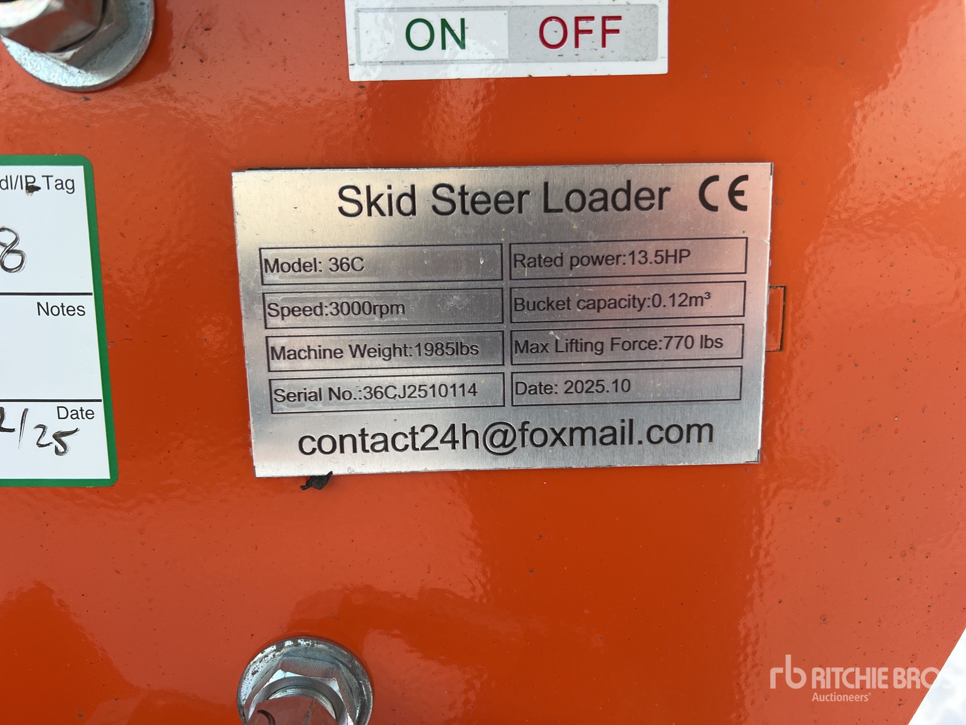 General Appearance with Serial Number / VIN