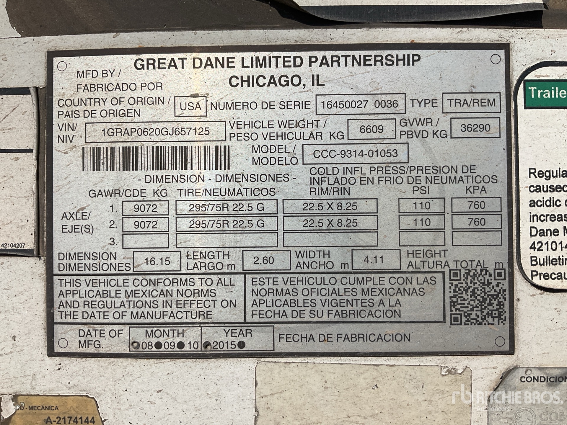 General Appearance with Serial Number / VIN