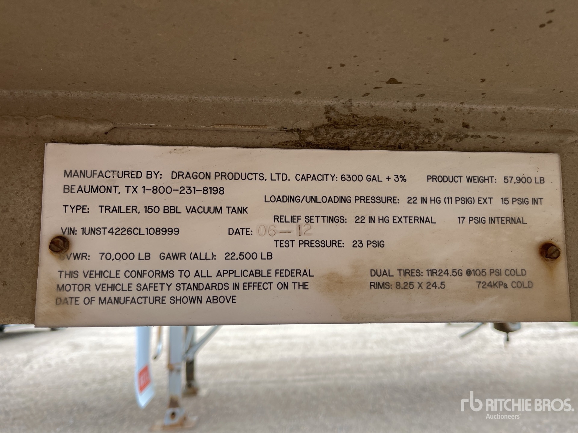 General Appearance with N.º de serie/VIN