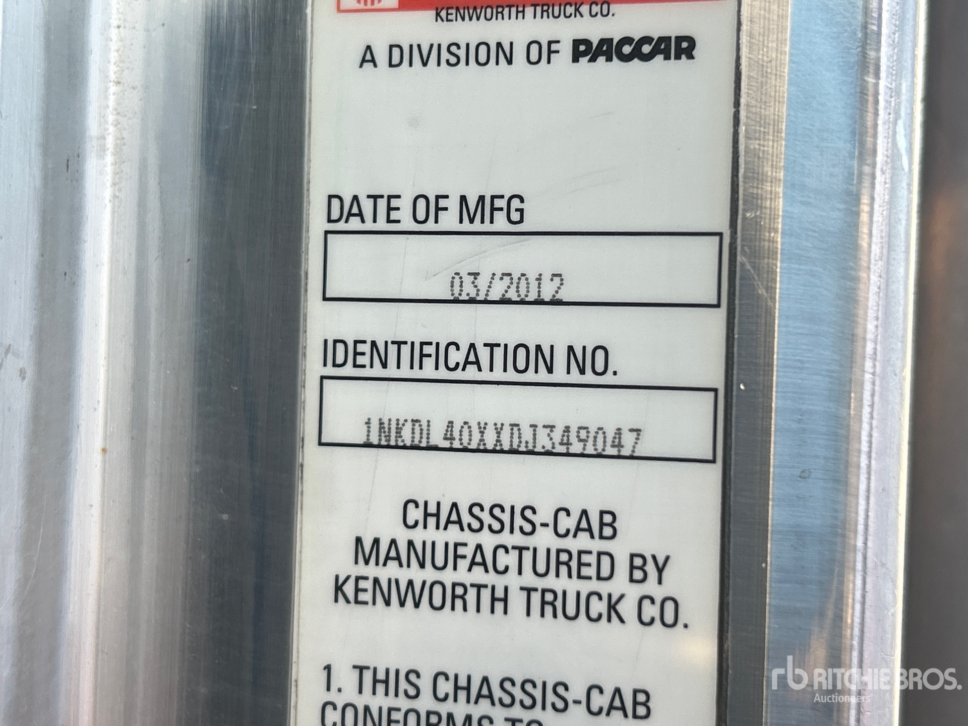 General Appearance with Serial Number / VIN