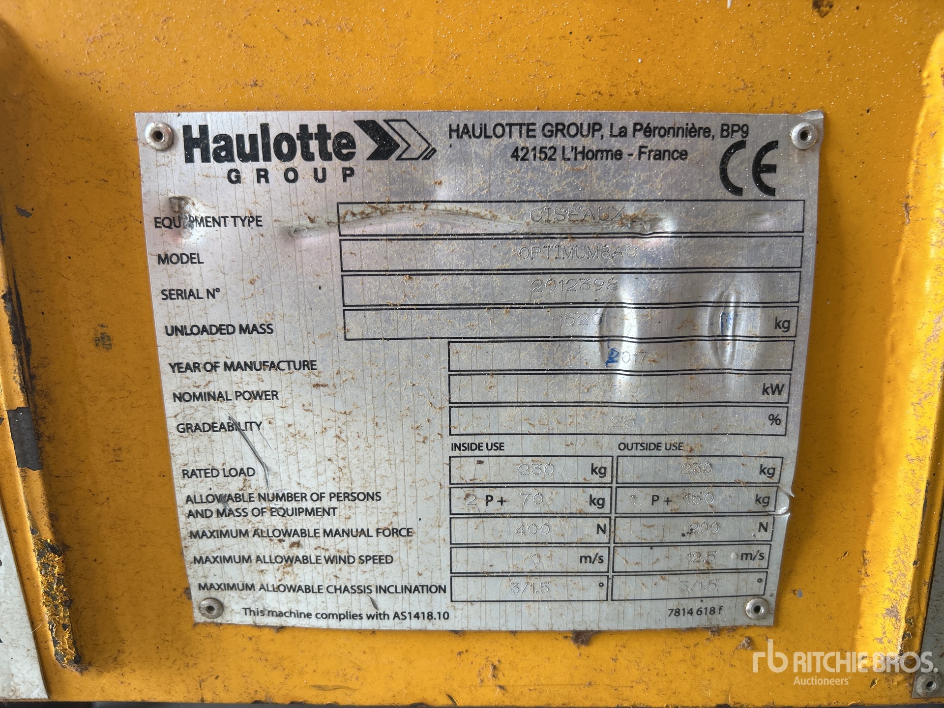 General Appearance with N.º de serie/VIN