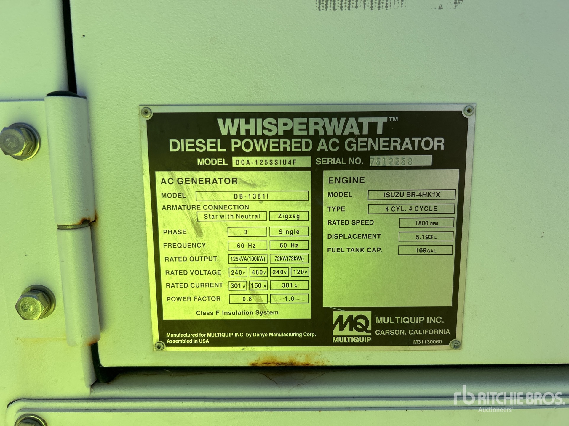 General Appearance with N.º de serie/VIN