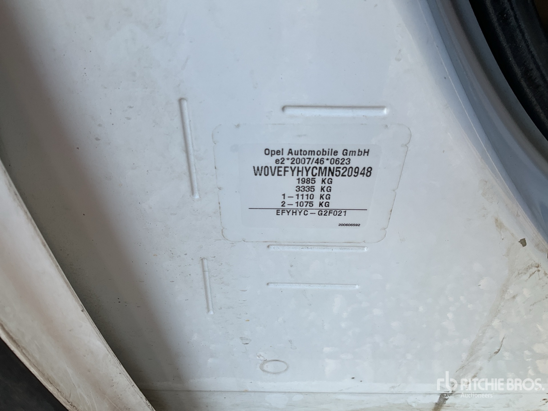 General Appearance with Numer seryjny/numer identyfikacyjny pojazdu