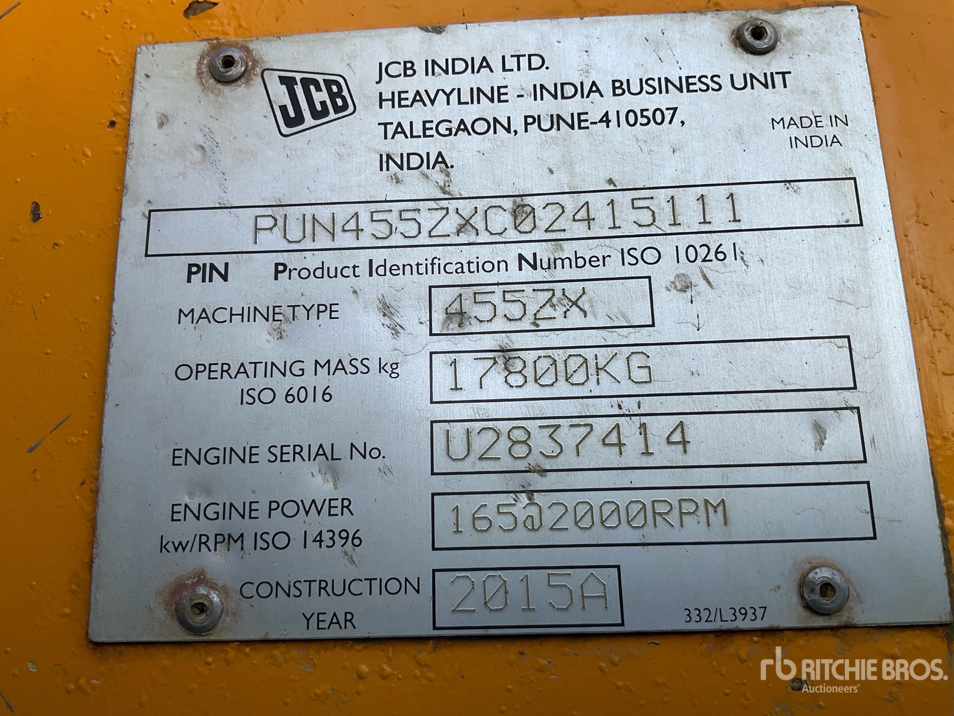 General Appearance with N.º de serie/VIN