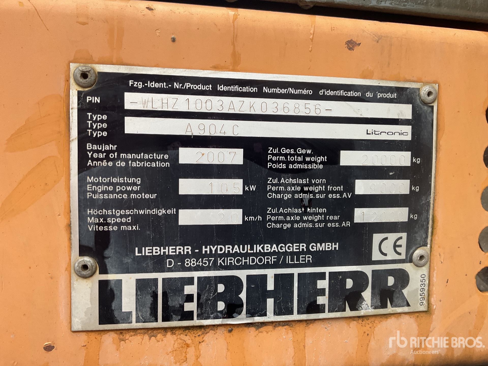 General Appearance with N.º de serie/VIN