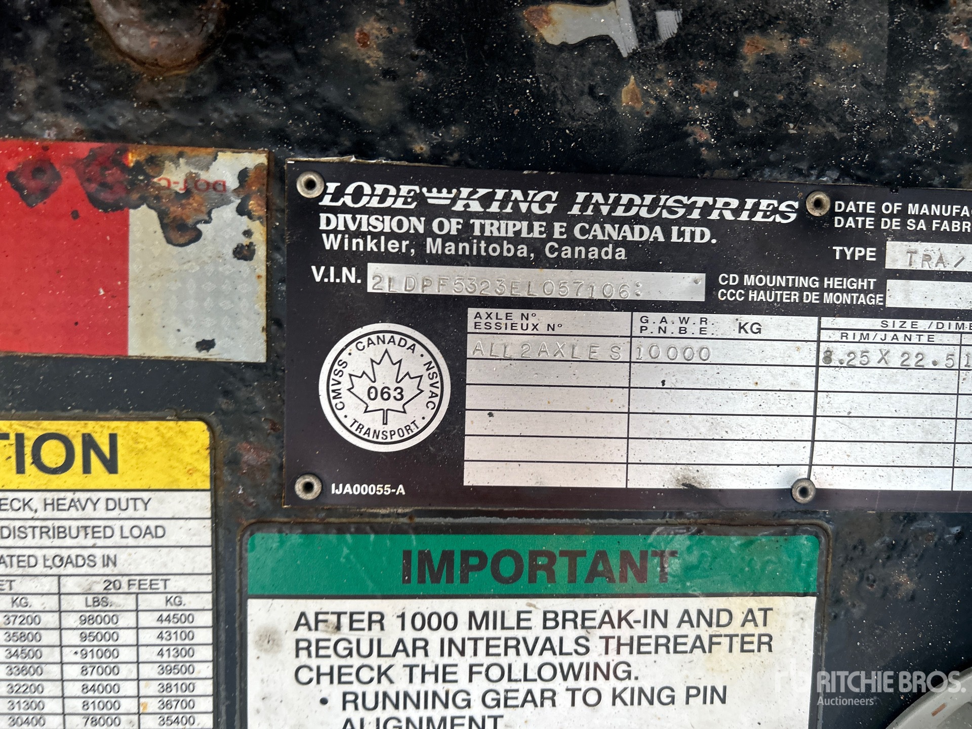 General Appearance with Serial Number / VIN