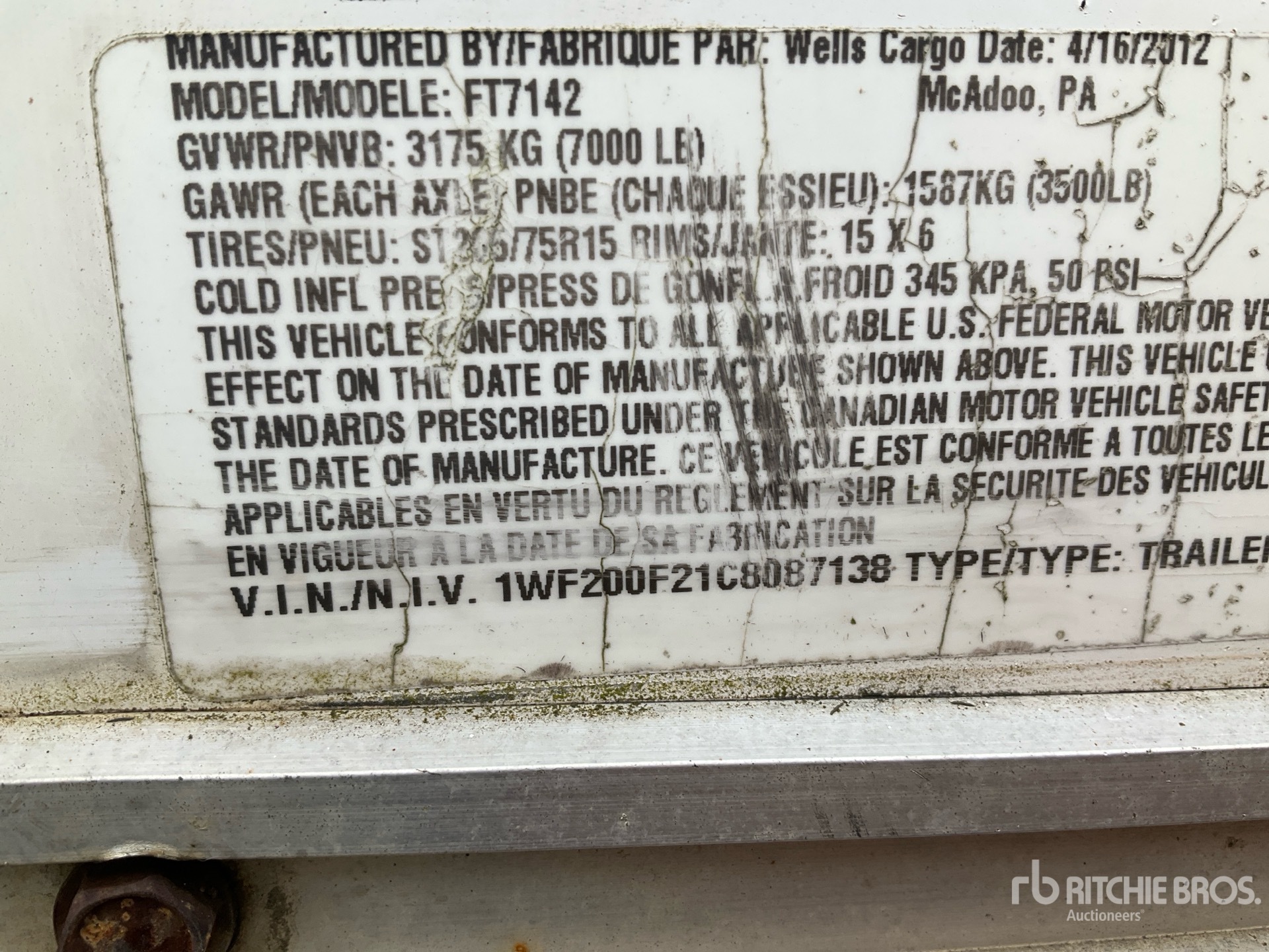 General Appearance with N.º de serie/VIN