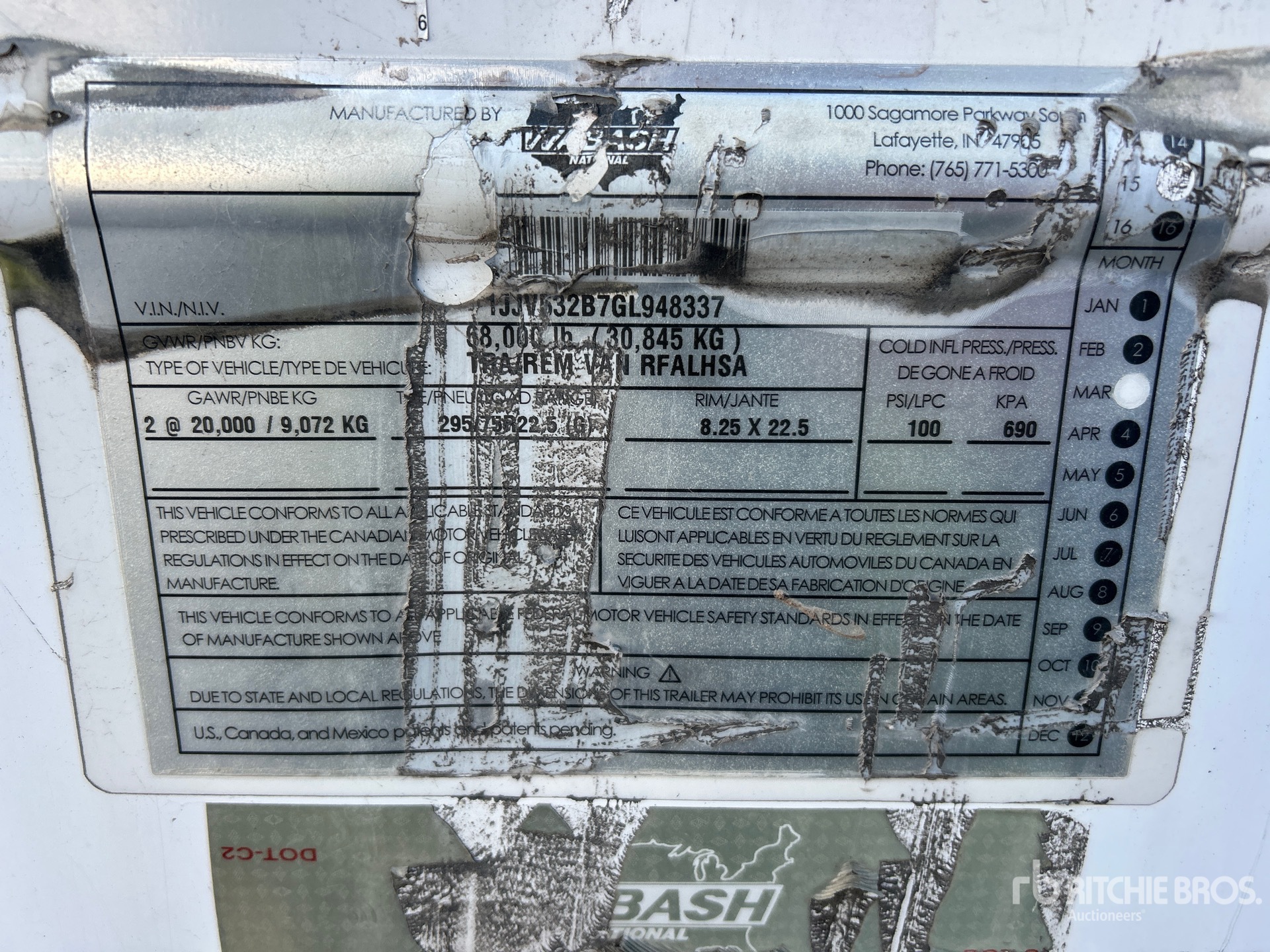 General Appearance with N.º de serie/VIN